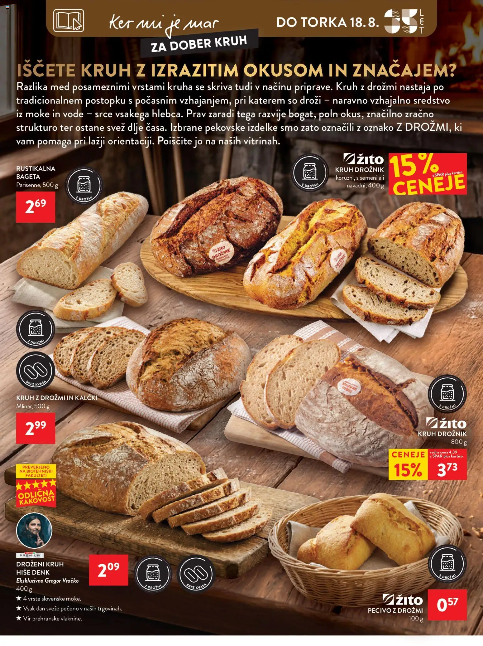 Novi Spar katalog ponudbe – veljaven od 12.08.2026 | Stran: 11 | Izdelki: Med, Kvas, Kruh
