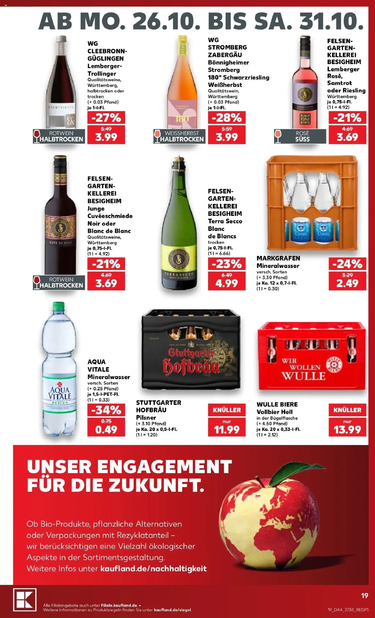 Prospekt Kaufland ab 26.10.2026 » Angebote Online zum Blättern | Seite: 23 | Produkte: Rotwein, Mineralwasser