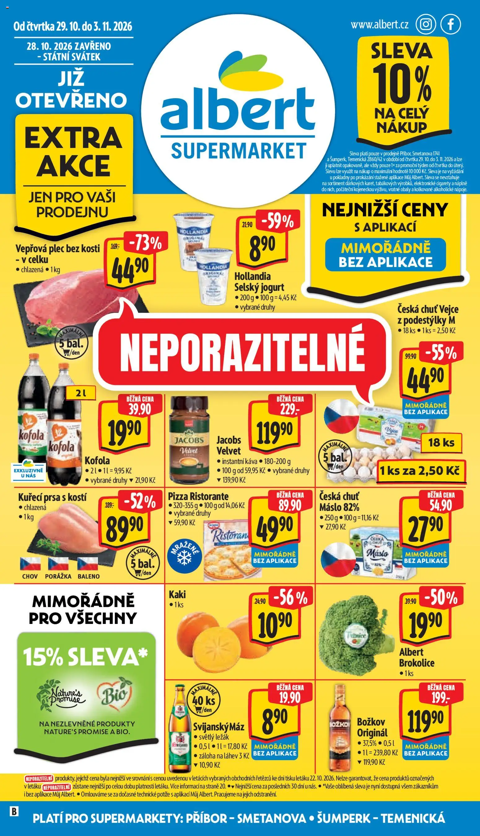 Albert leták - Supermarket Příbor, Šumperk od 28.10.2026 | Strana: 1