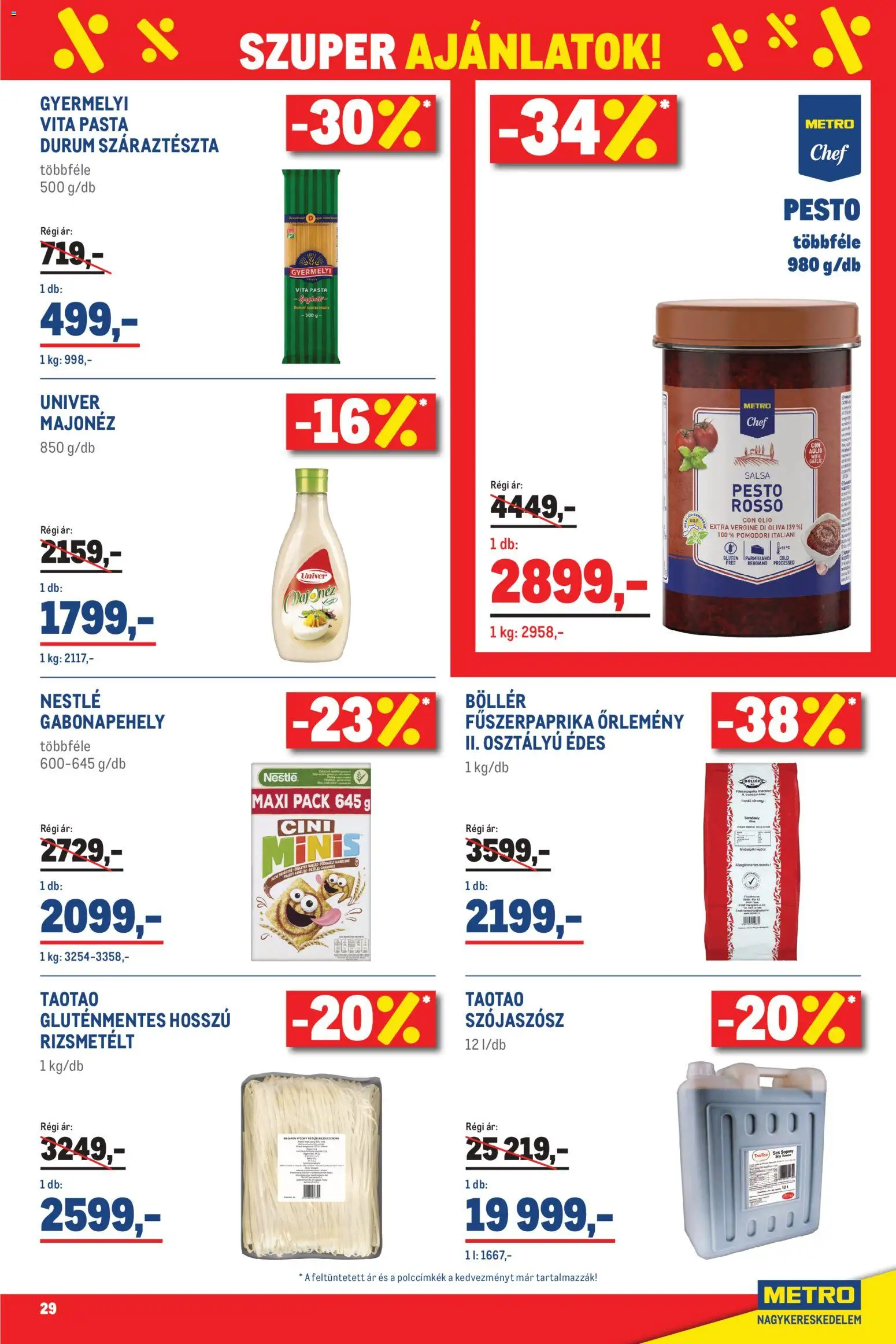 Metro akciós ujság - amely érvényes a következő dátumtól: 2026.09.01. | Oldal: 29 | Termékek: Nestlé, Univer, Gluténmentes, Majonéz
