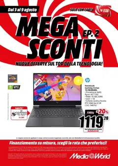 Anteprima del volantino Media World volantino valido a partire dal 03/08/2026 | Pagina: 16 | Prodotti: Notebook, Top, Caricabatterie