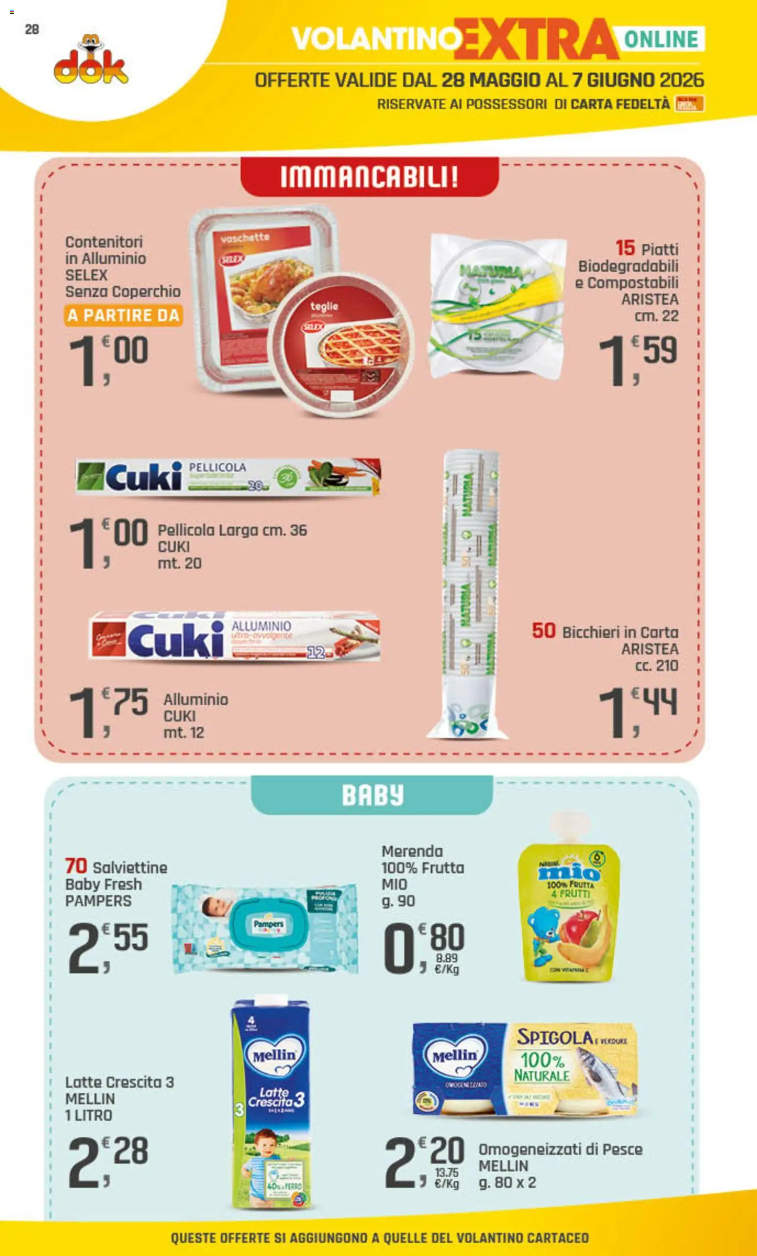 Volantino DOK del 28.05.2026 | Pagina: 29 | Prodotti: Pesce, Frutta, Pampers, Spigola