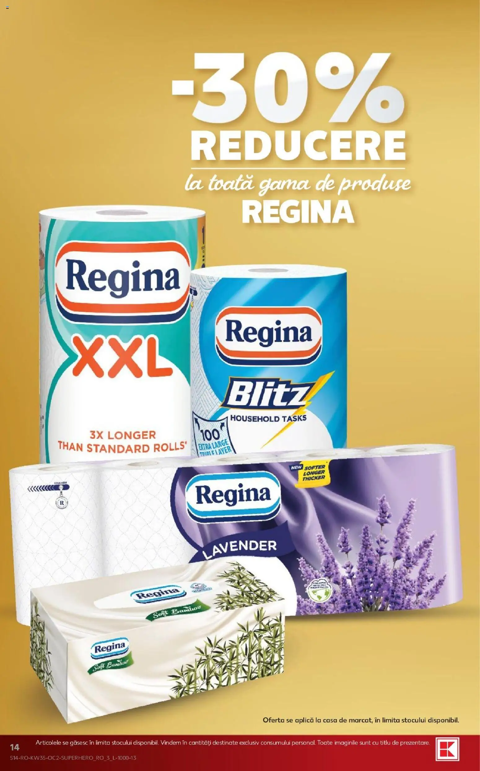 Noul catalog Kaufland – valabil de la 26.08.2026 | Pagină: 14 | Produse: Regina, Aplică, Bamboo