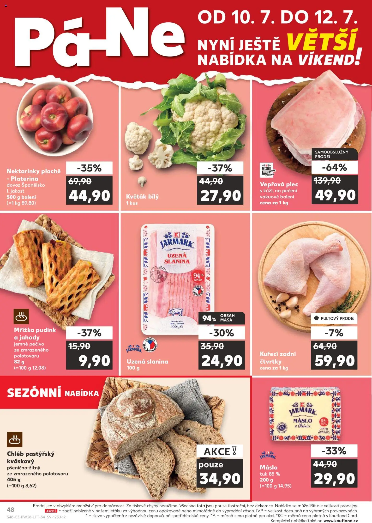 Kaufland leták - Ostrava od 08.07.2026 | Strana: 48 | Produkty: Máslo, Květák, Nektarinky, Vepřová plec