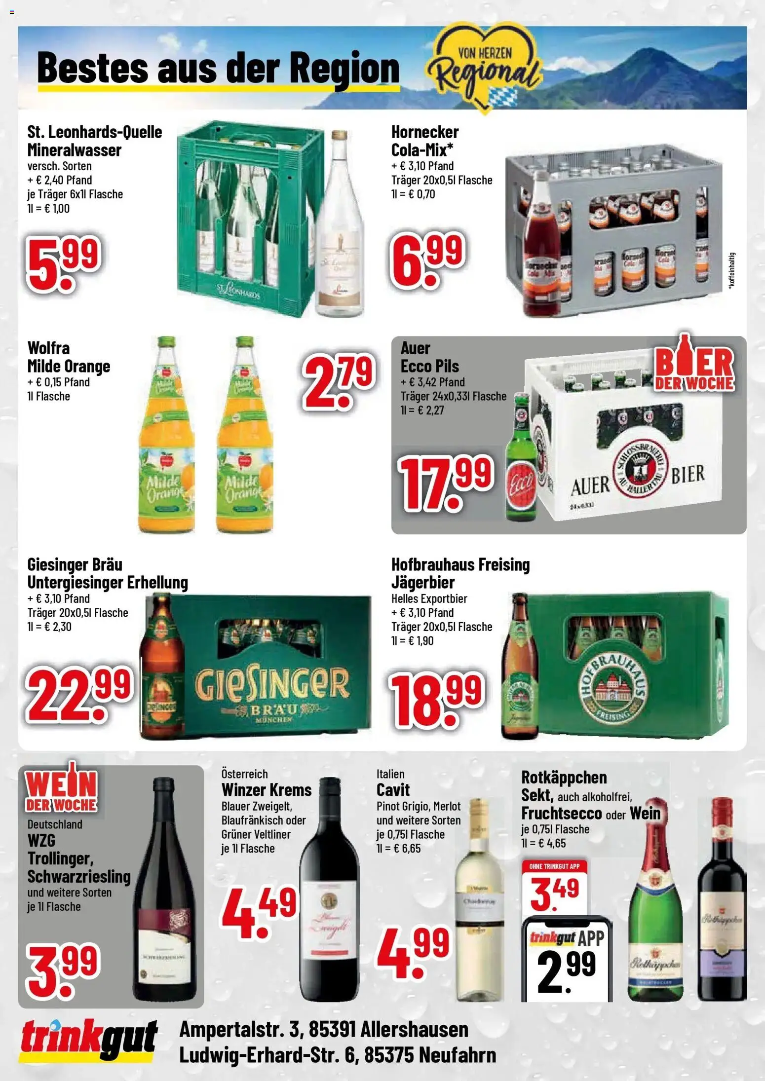 Trinkgut - trinkgut: Wochenangebote (ab 05.10.2026) » Angebote online | Seite: 4 | Produkte: Bier, Pils, Mineralwasser, Wein