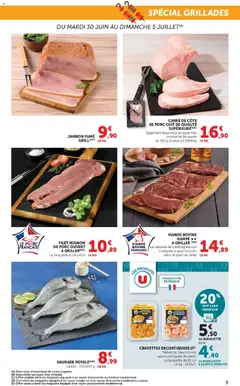 Hyper U - Prévisualisation de Hyper U - Les prix bas de la semaine valide à partir de 30/06/2026 | Page: 9 | Produits: Poissonnerie, Crevettes, Filet mignon, Viande bovine