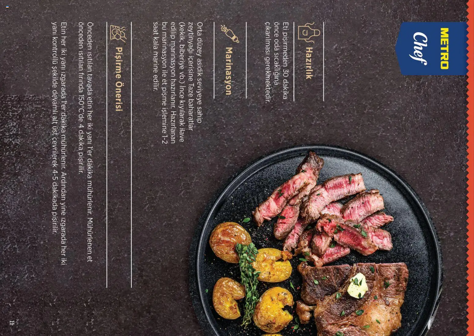 Metro Chef Steak Serisi - 14 Ekim 2026 tarihinden itibaren geçerlidir | Sayfa: 11 | Ürünler: Et, Zeytinyağı, Saat