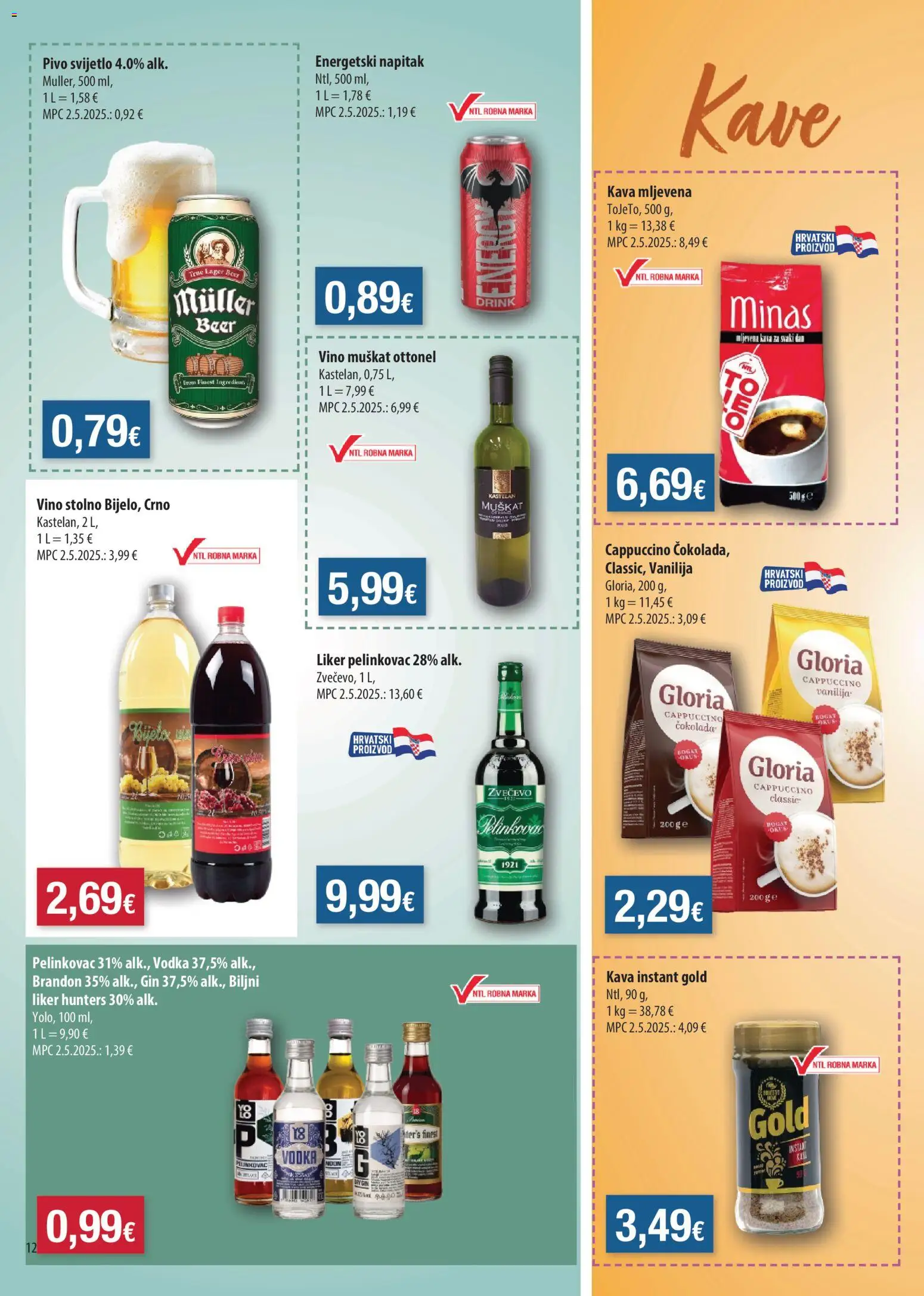 NTL katalog | vrijedi od 14.10.2026 | Stranica: 12 | Proizvodi: Kava instant, Pivo, Napitak, Vodka