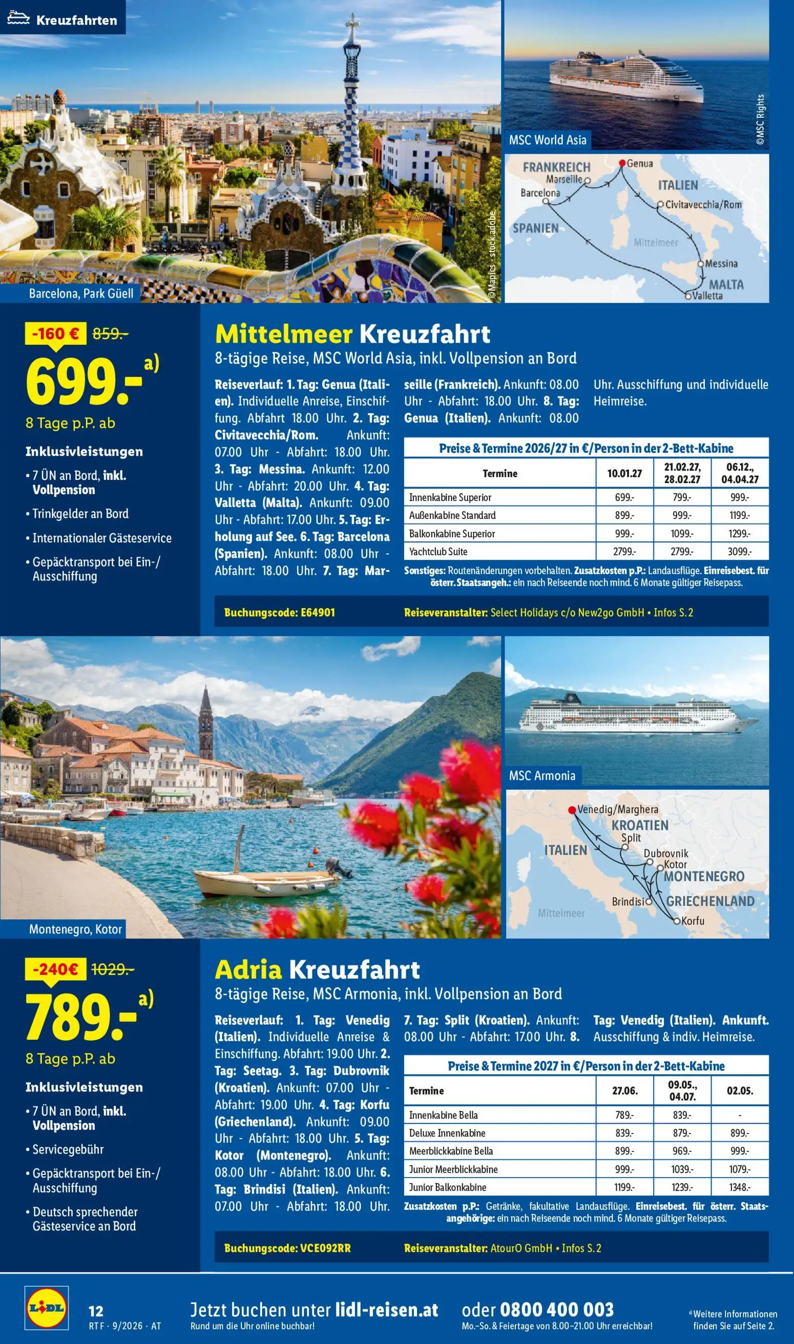 Lidl September/Oktober Reise-Highlights gültig ab 12.09.2026 | Seite: 12 | Produkte: Uhr