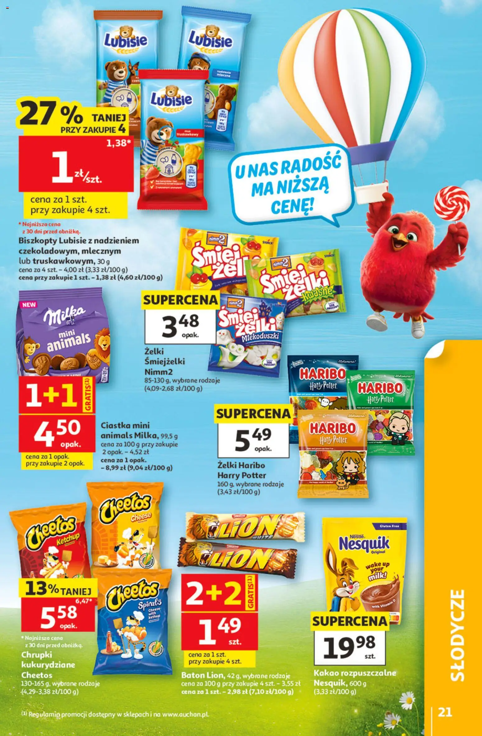Auchan gazetka - 30 Lat Hipermarket od 21.05.2026 | Strona: 21 | Produkty: Słodycze, Ketchup, Chrupki, Milka