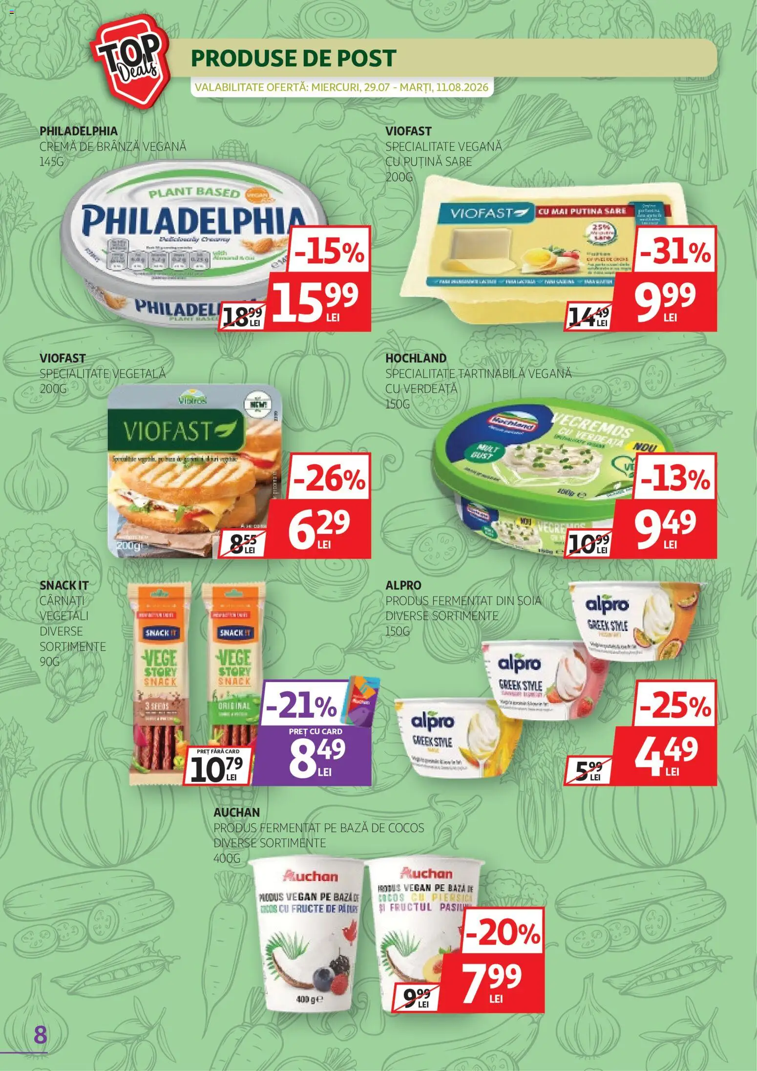 Noul catalog Auchan – valabil de la 29.07.2026 | Pagină: 8 | Produse: Style, Hochland, Cremă, Verdeață