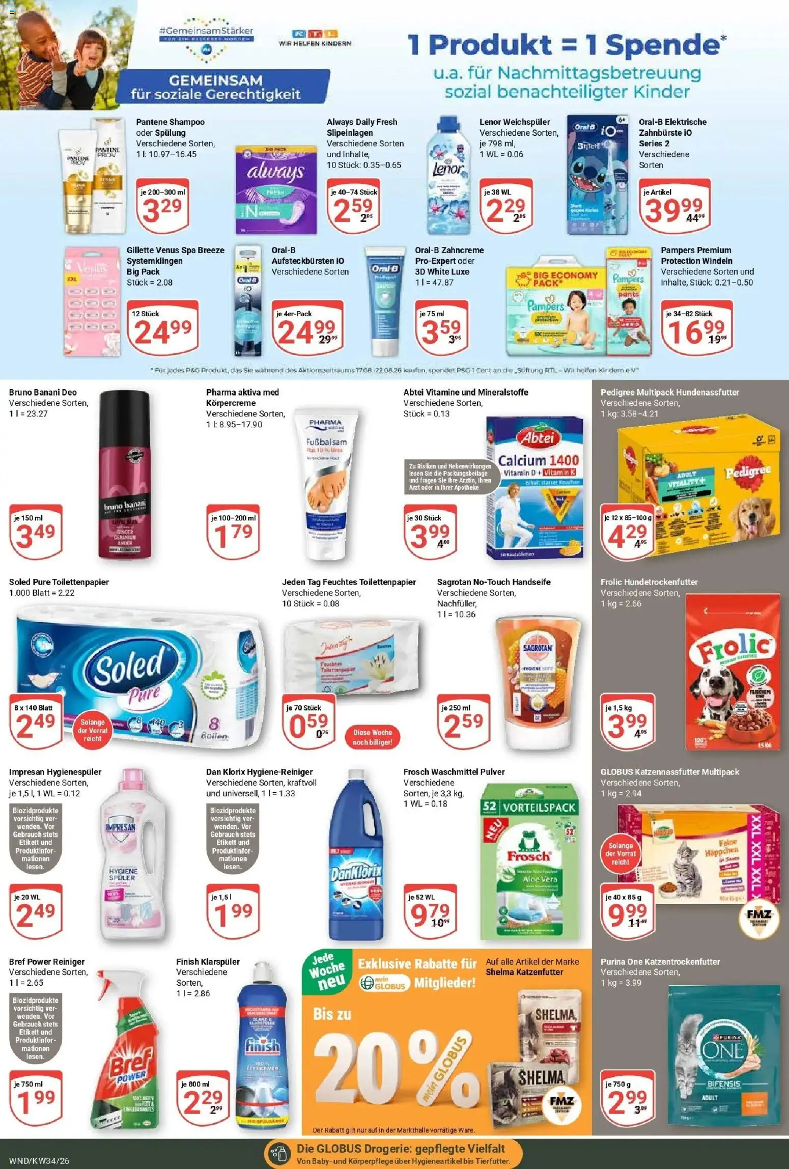 Globus Prospekt St. Wendel (ab 17.08.2026) » Angebote online | Seite: 20 | Produkte: Katzenfutter, Körpercreme, Weichspüler, Waschmittel