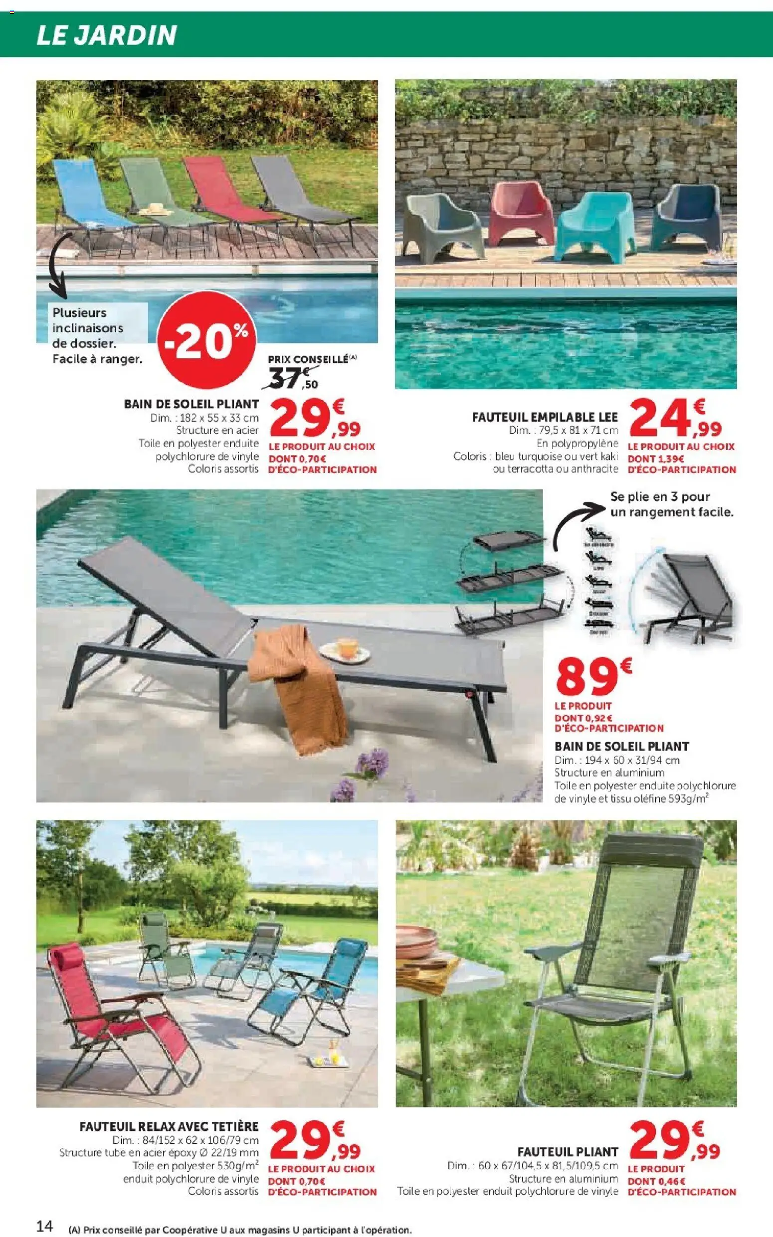 {H1} | Page: 14 | Produits: Bain de soleil, Kaki, Fauteuil