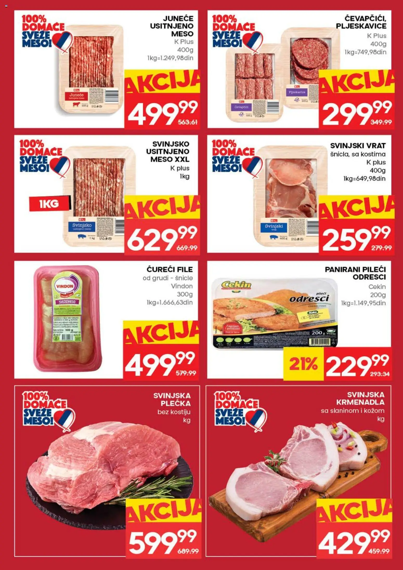 Idea katalog - važi od 16.04.2026 | Strana: 5 | Proizvode: Svinjski vrat, Krmenadla, Ćureći file, Svinjska plećka