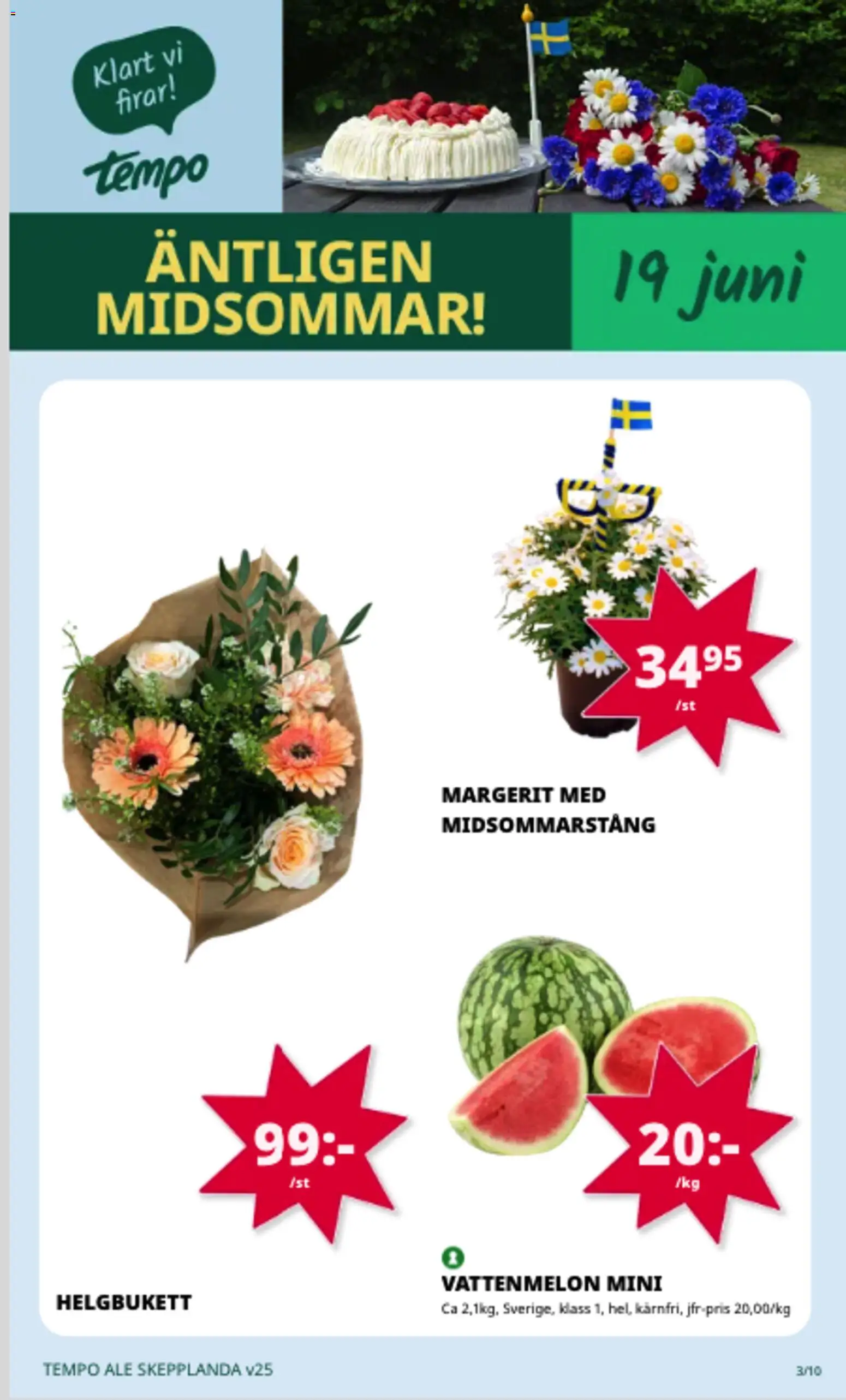 Tempo reklamblad aktuell från 15.06.2026 | Sida: 3 | Produkter: Vattenmelon