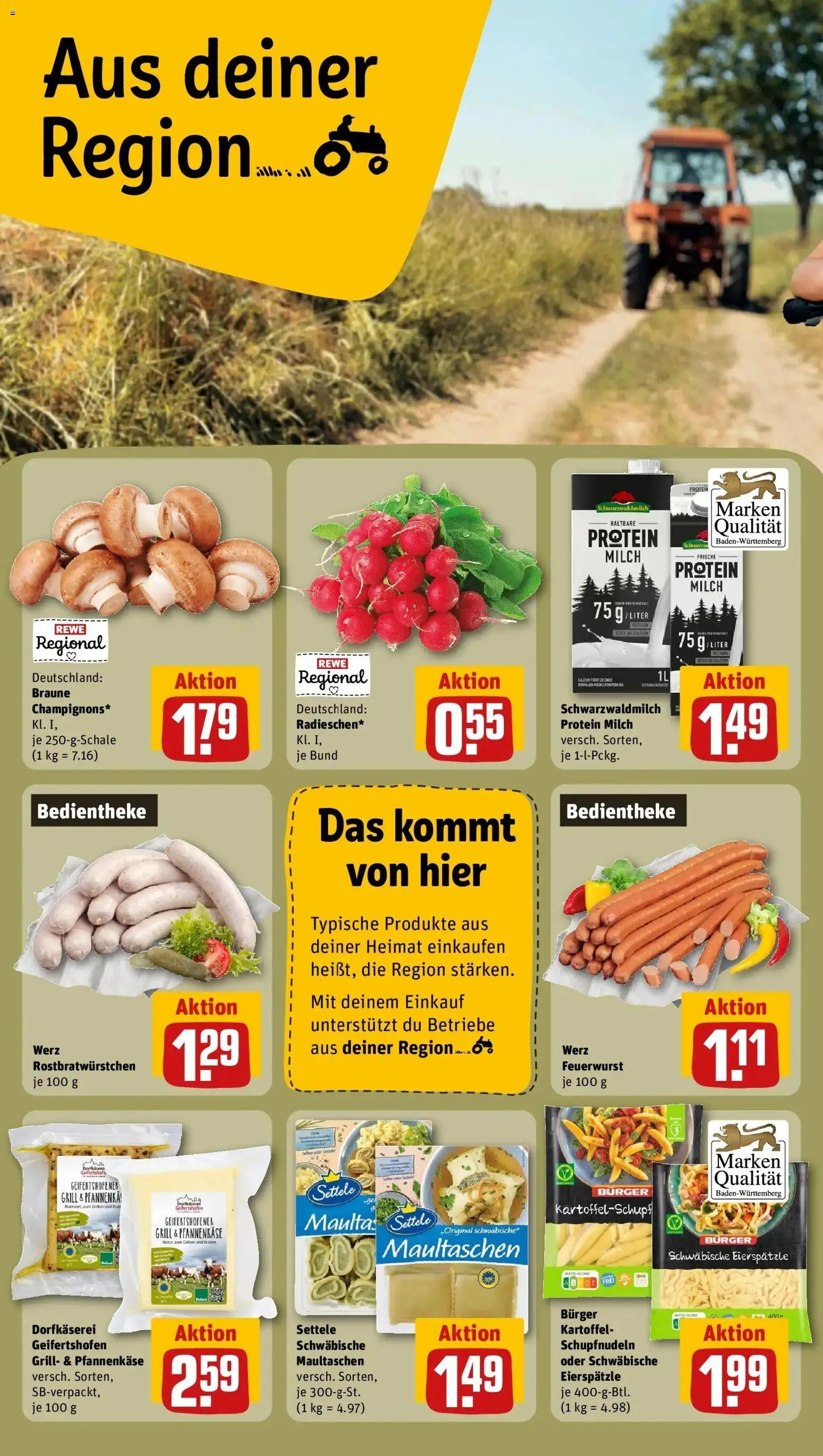 Rewe Prospekt Beilstein – gültig ab 27.07.2026 | Seite: 26 | Produkte: Grill, Milch, Burger, Maultaschen