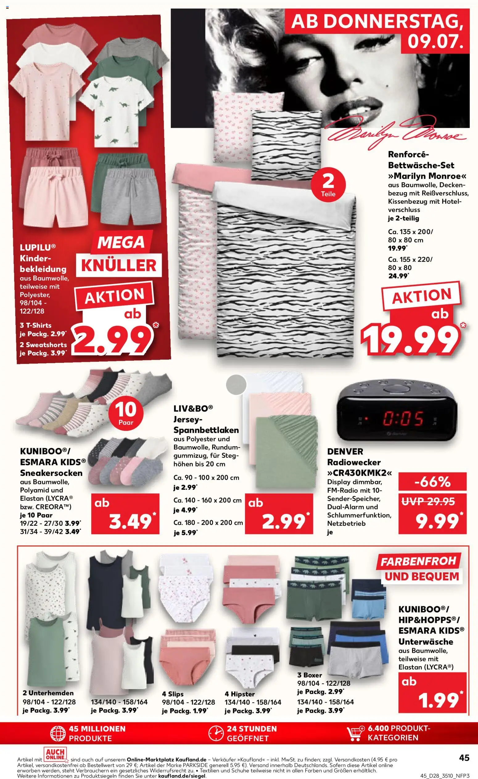 Kaufland Prospekt Leipzig – gültig ab 09.07.2026 | Seite: 45 | Produkte: Sweatshorts, Bekleidung, Unterwäsche, Boxer
