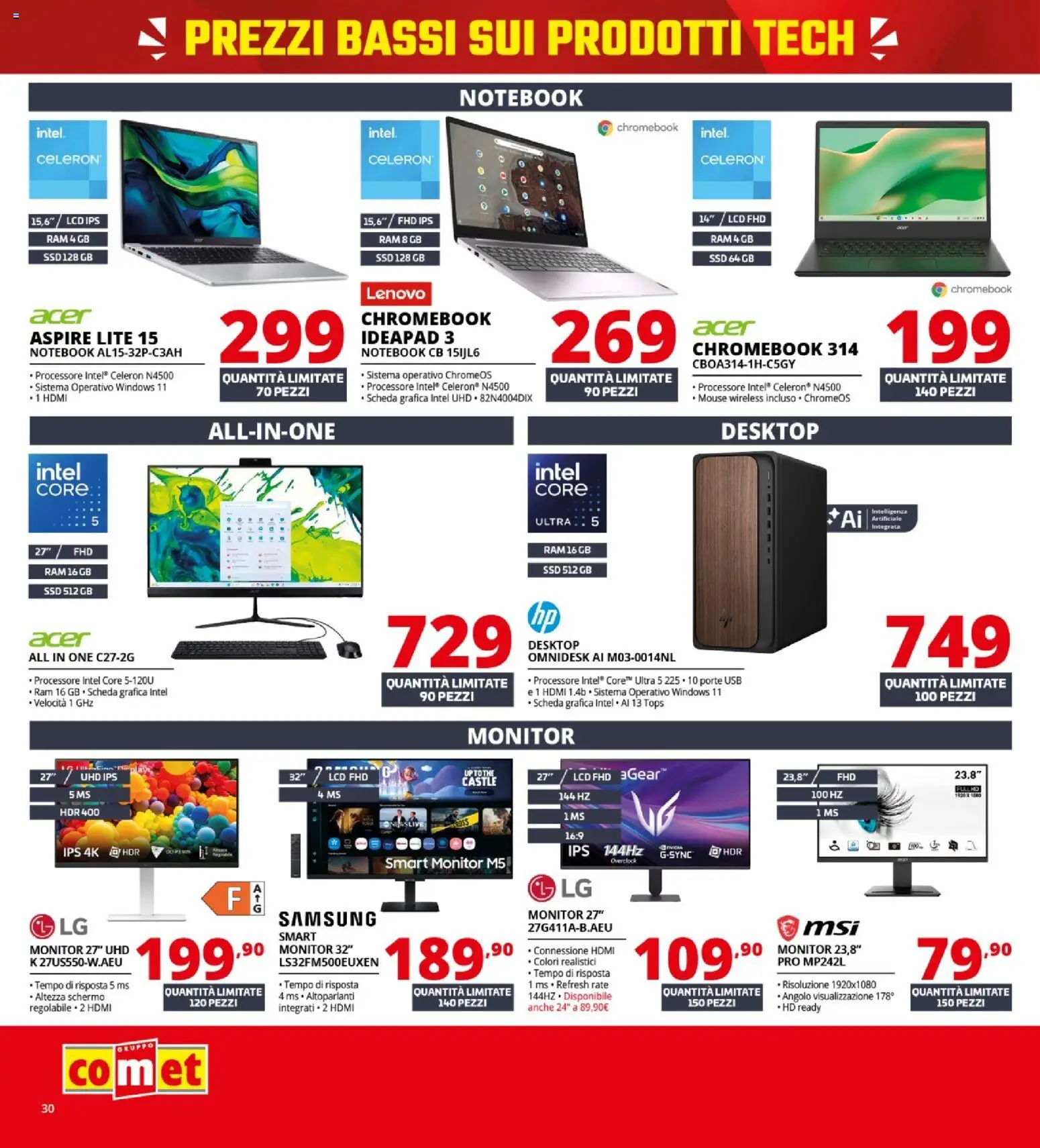 Volantino Comet del 21.05.2026 | Pagina: 30 | Prodotti: Schermo, Monitor, USB, Samsung