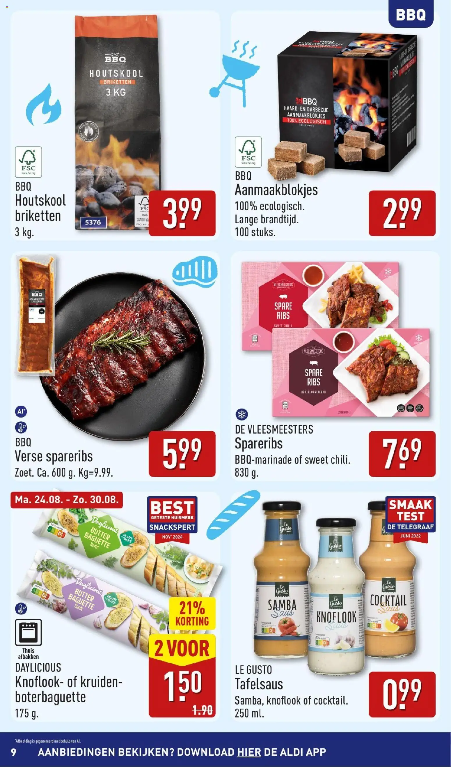 {H1} | Pagina: 9 | Producten: Baguette, Houtskool, Knoflook, BBQ houtskool