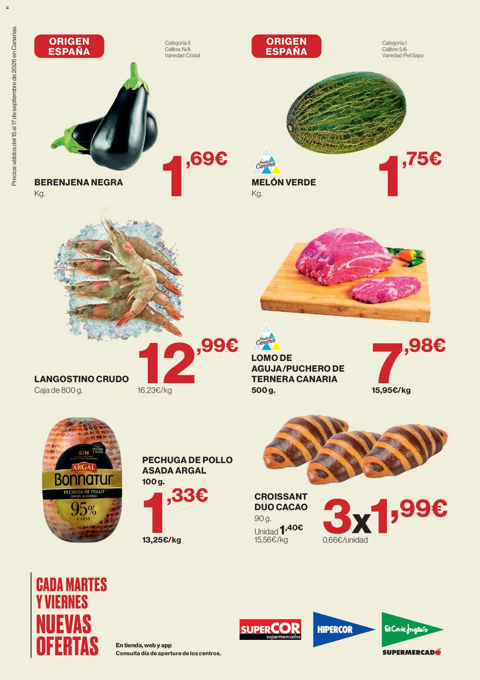 Supercor Canarias │ válido desde el 15/09/2026 | Página: 2 | Productos: Lomo, Berenjena, Carne, Pollo