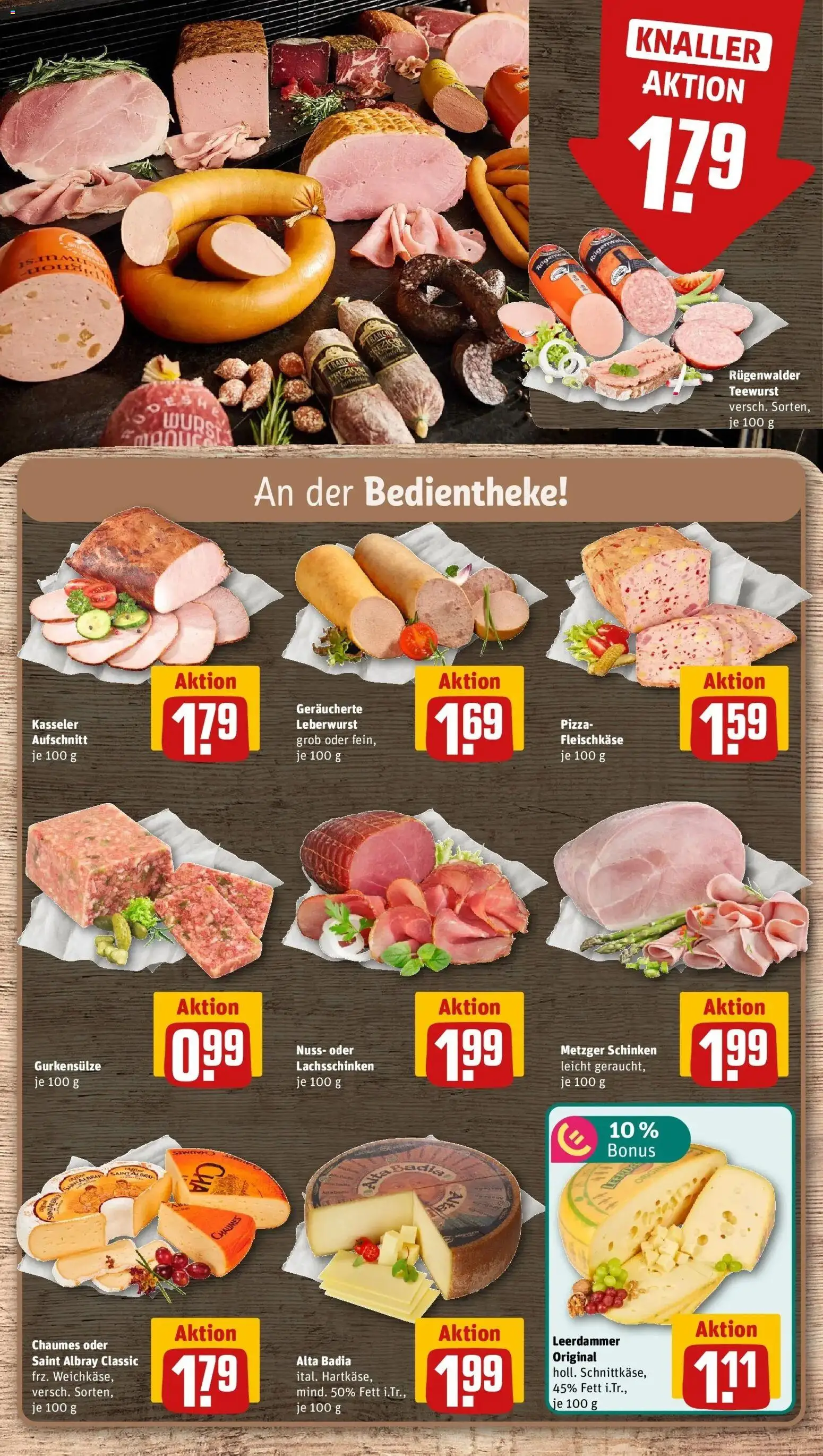 REWE Prospekt ab 31.08.2026 zum Blättern » Angebote | Seite: 9 | Produkte: Leerdammer, Wurst, Schinken, Pizza