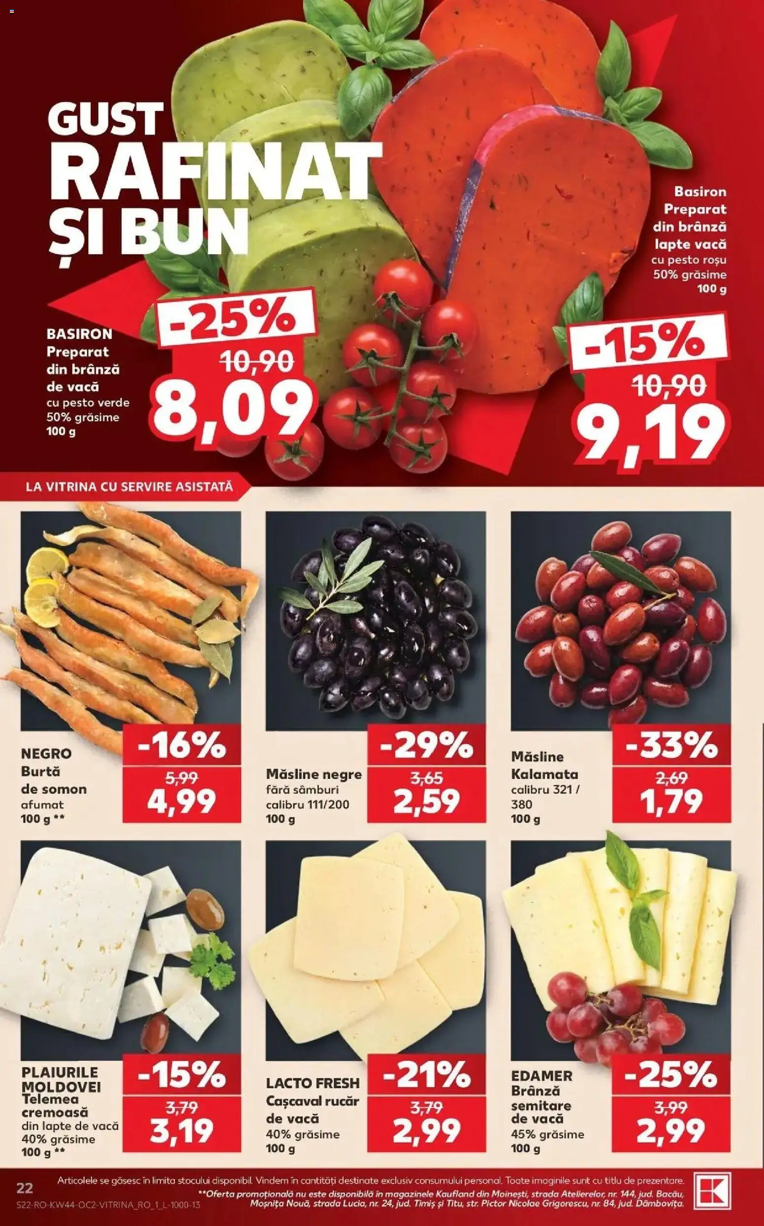 Kaufland Constanța 28.10.2026 - Revista si Oferta | Pagină: 22 | Produse: Masline negre, Edamer, Lapte, Brânză