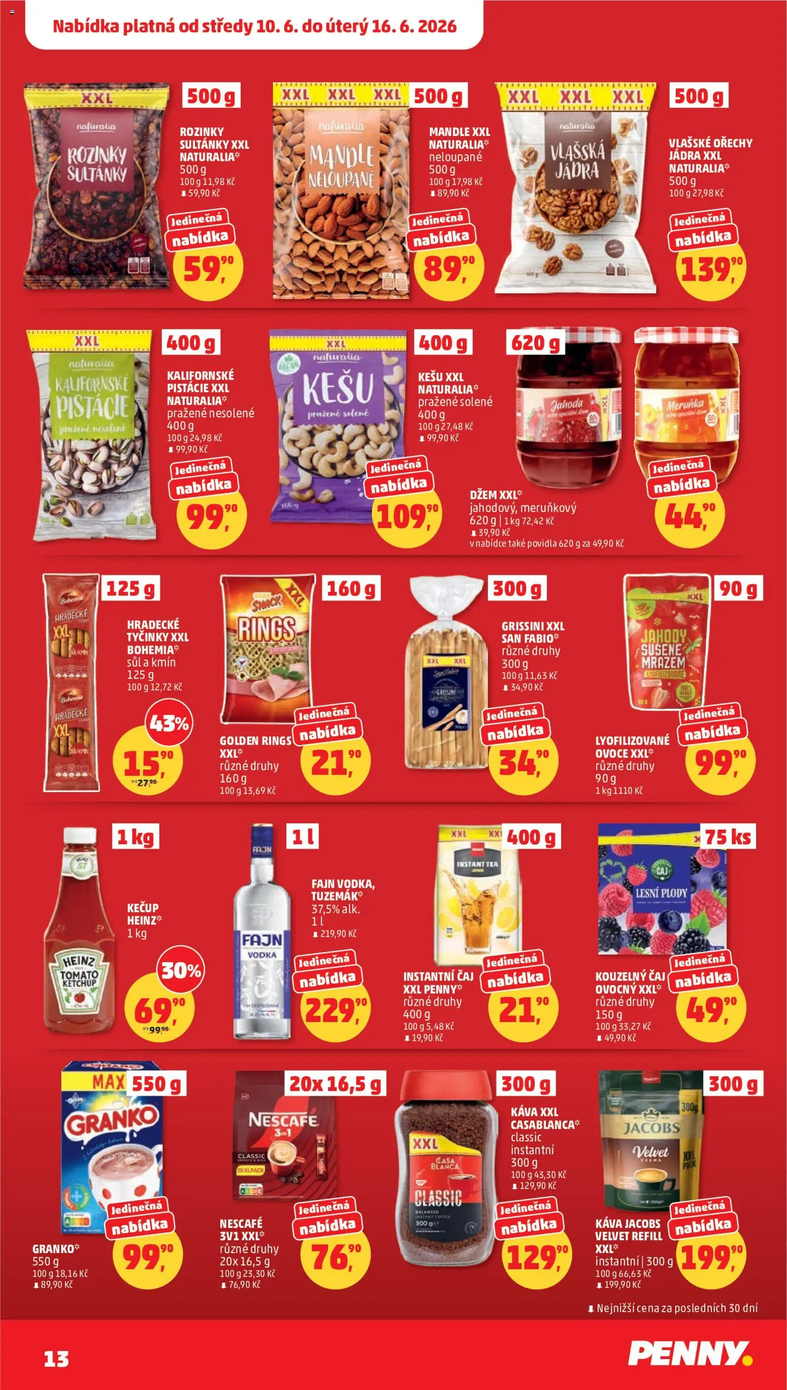 Penny Market leták od 10.06.2026 | Strana: 13 | Produkty: Kešu, Džem, Pistácie, Tyčinky