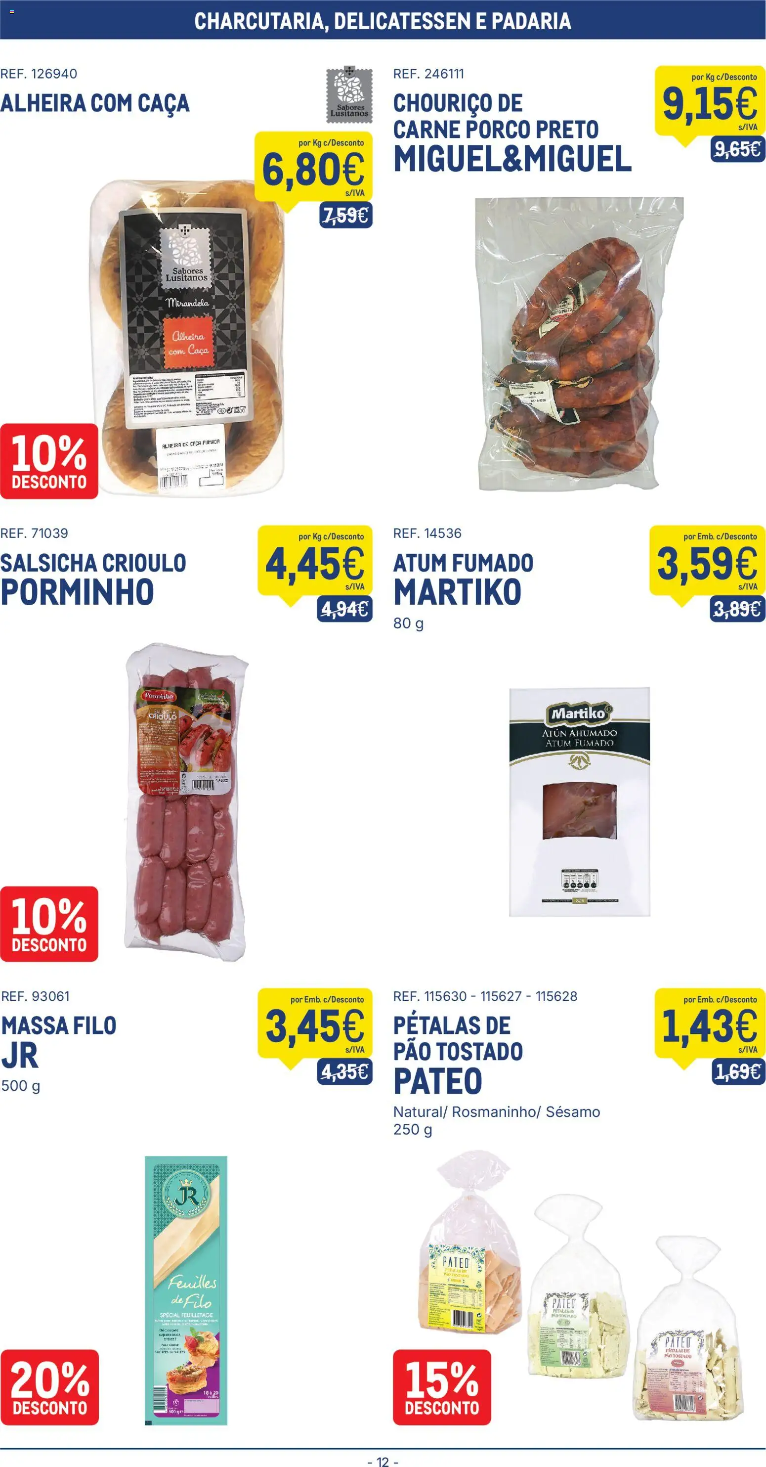 Makro Folheto │ válido de 19.05.2026 | Página: 12 | Produtos: Atum, Salsicha, Massa, Alheira