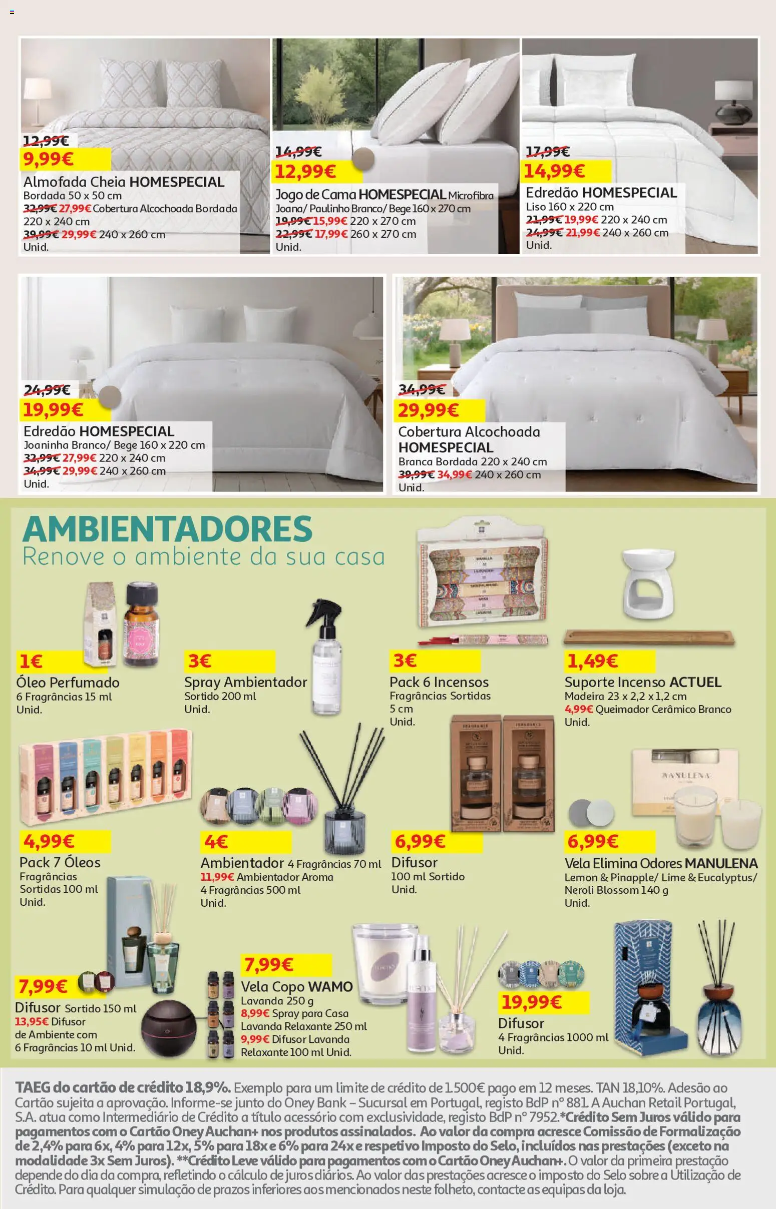 Auchan - Vida no Exterior │ válido de 06.05.2026 | Página: 11 | Produtos: Jogo de cama, Cama, Óleo, Difusor