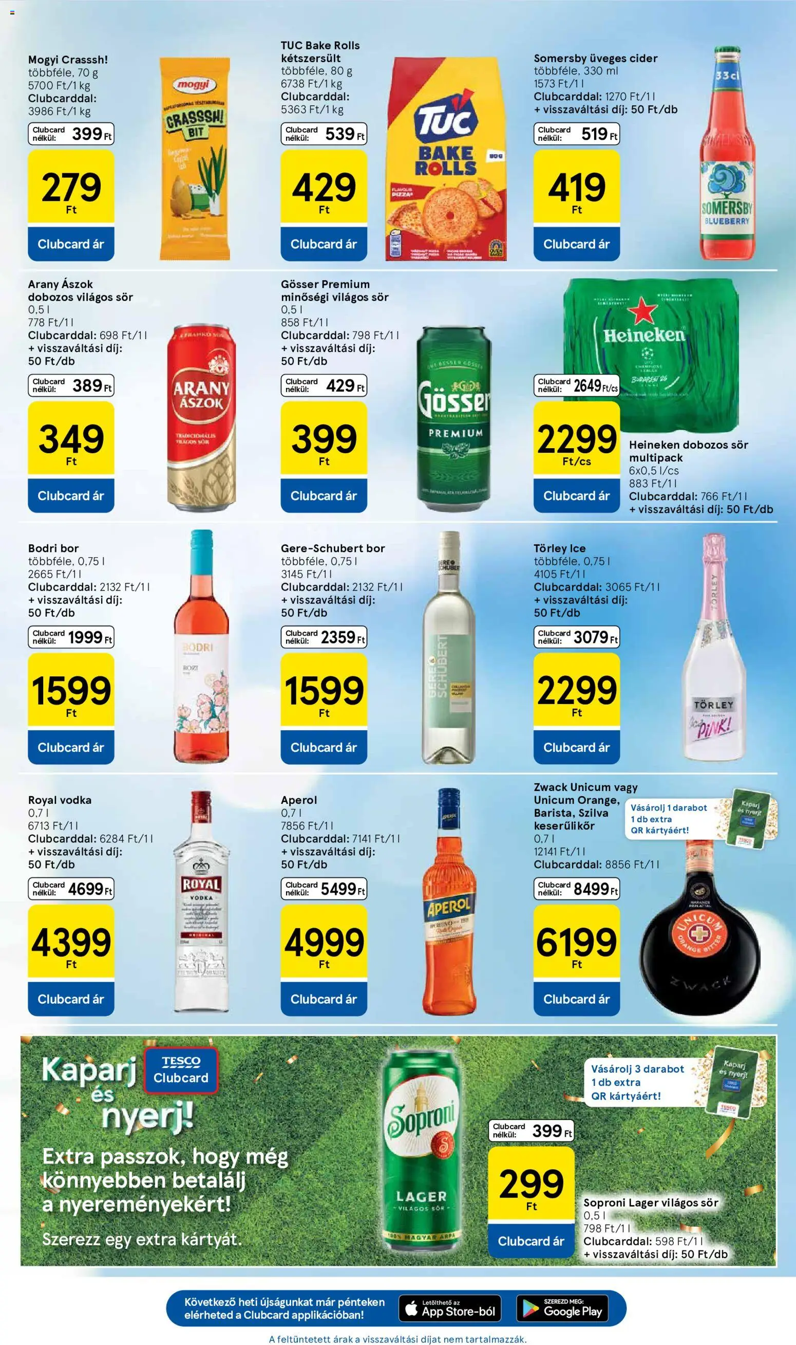 Tesco akciós ujság - amely érvényes a következő dátumtól: 04.06.2026 | Oldal: 7 | Termékek: Heineken, Szilva, Dobozos sör, Vodka