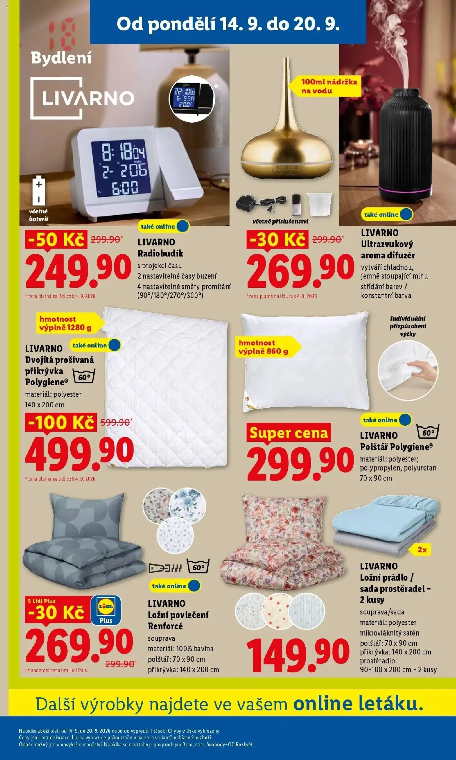 Lidl leták od 14.09.2026 - Nový akční leták | Strana: 11 | Produkty: Aroma difuzér, Difuzér, Rádio, Přikrývka