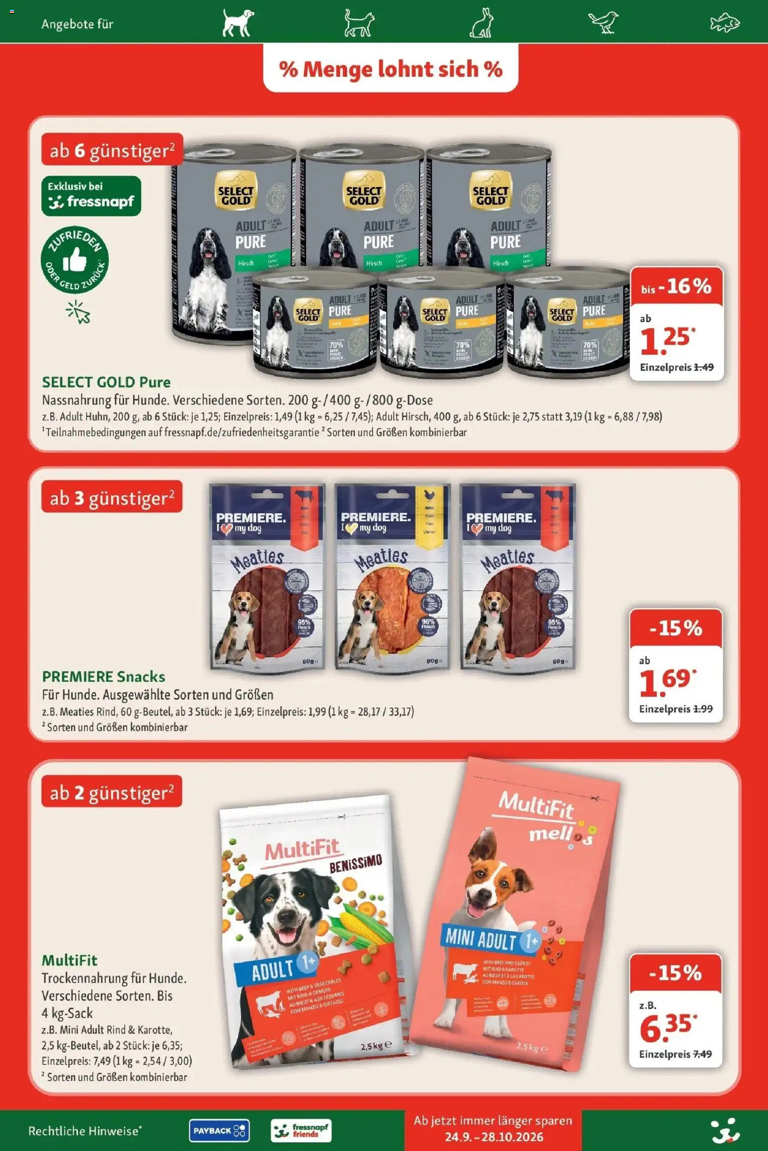 Fressnapf Aktueller Prospekt (ab 24.09.2026) zum Blättern | Seite: 7 | Produkte: Gemüse, Karotte