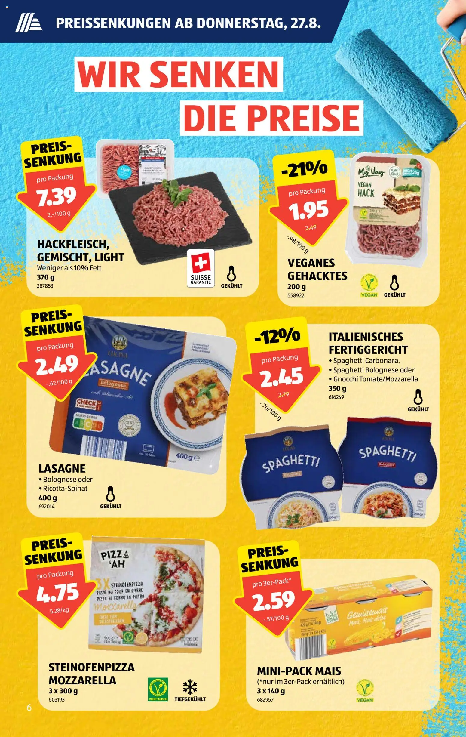 Aldi aktionen – gültig ab 27.08.2026 | Seite: 6 | Produkte: Mais, Pizza
