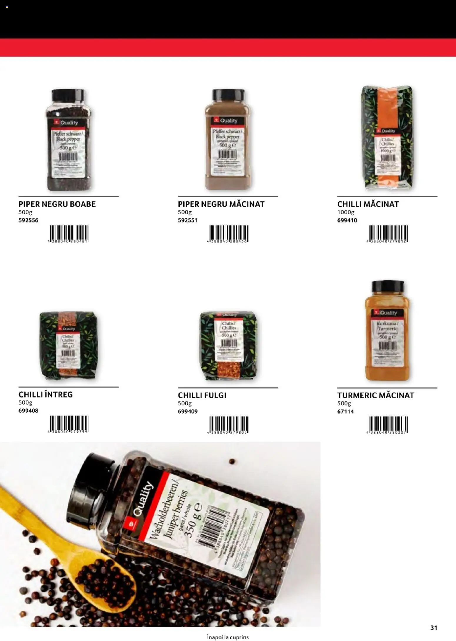 Noul catalog Selgros – valabil de la 01.08.2026 | Pagină: 31 | Produse: Chilli, Fulgi, Piper, Black