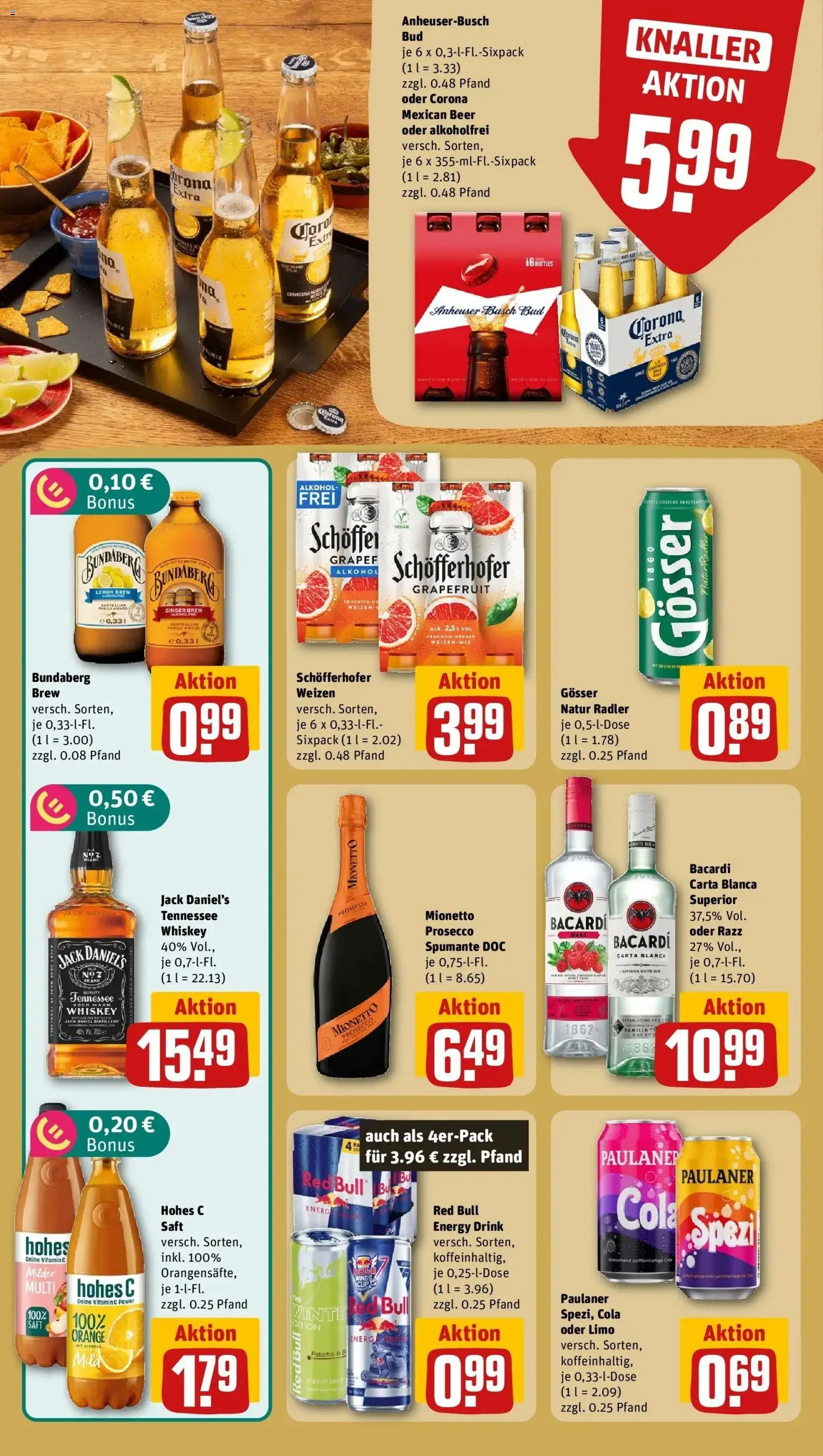 REWE Prospekt ab 19.10.2026 zum Blättern » Angebote | Seite: 15 | Produkte: Bacardi, Radler, Alkohol, Whiskey