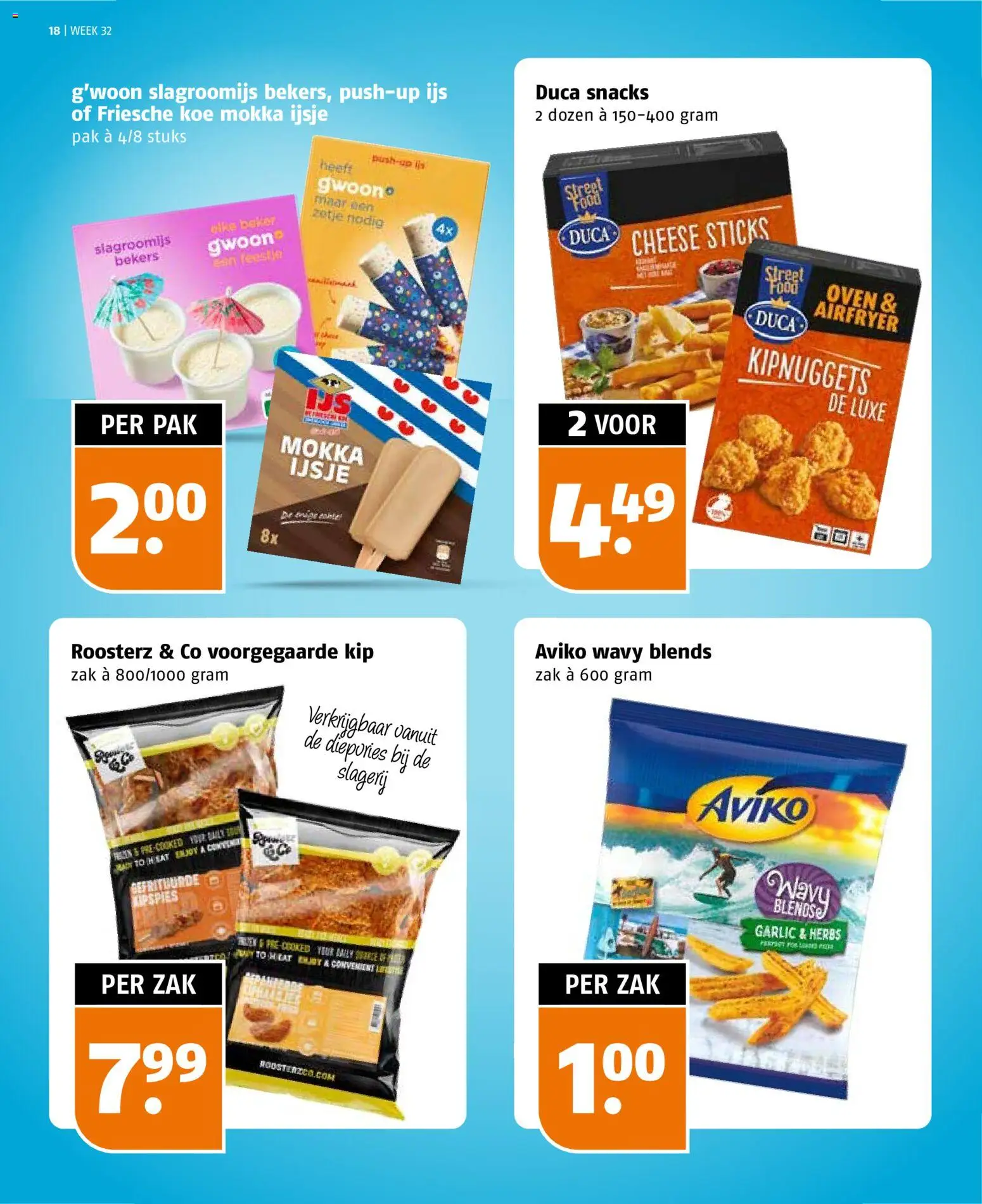 {H1} | Pagina: 18 | Producten: Snacks, Beker, Ijsje, Zak
