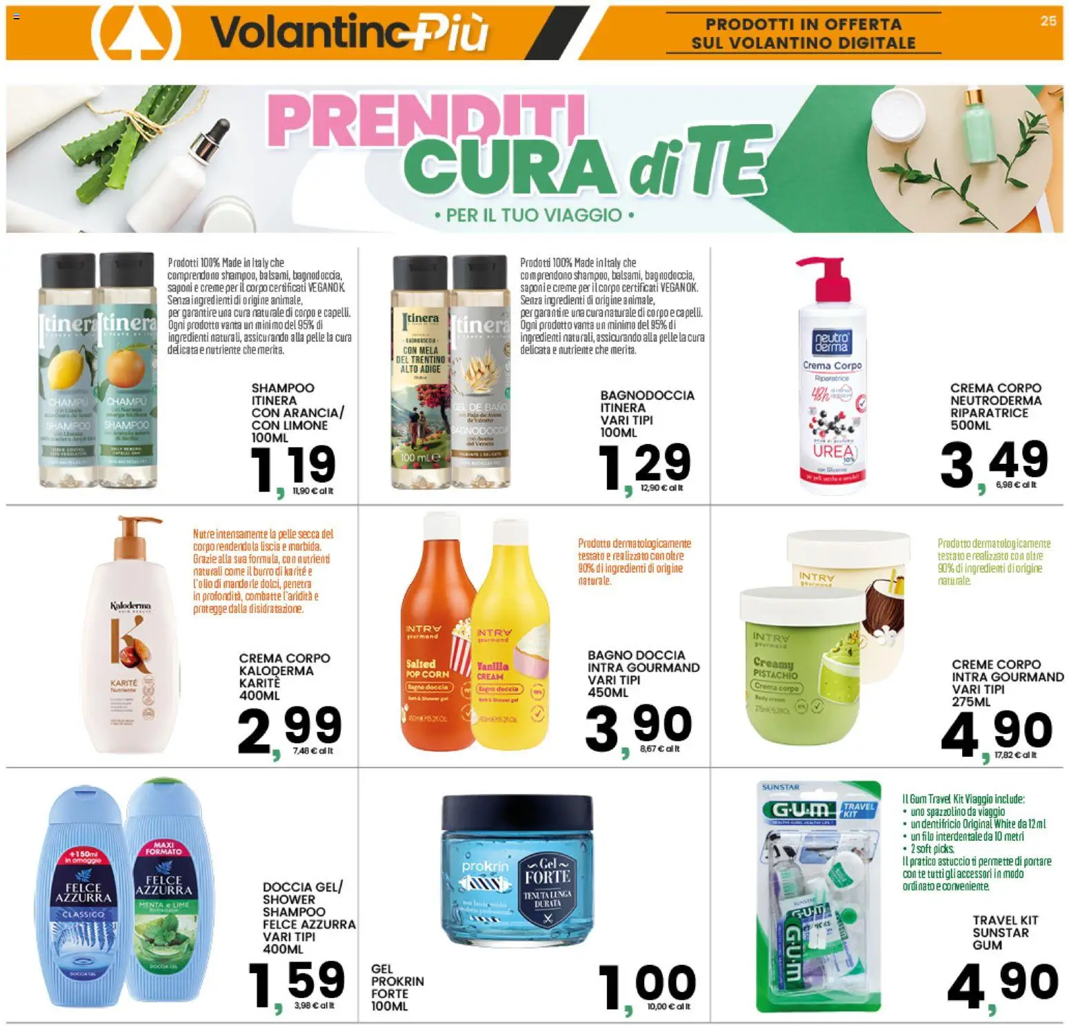 Volantino Interspar del 09/07/2026 | Pagina: 25 | Prodotti: Shampoo, Crema, Filo interdentale, Burro