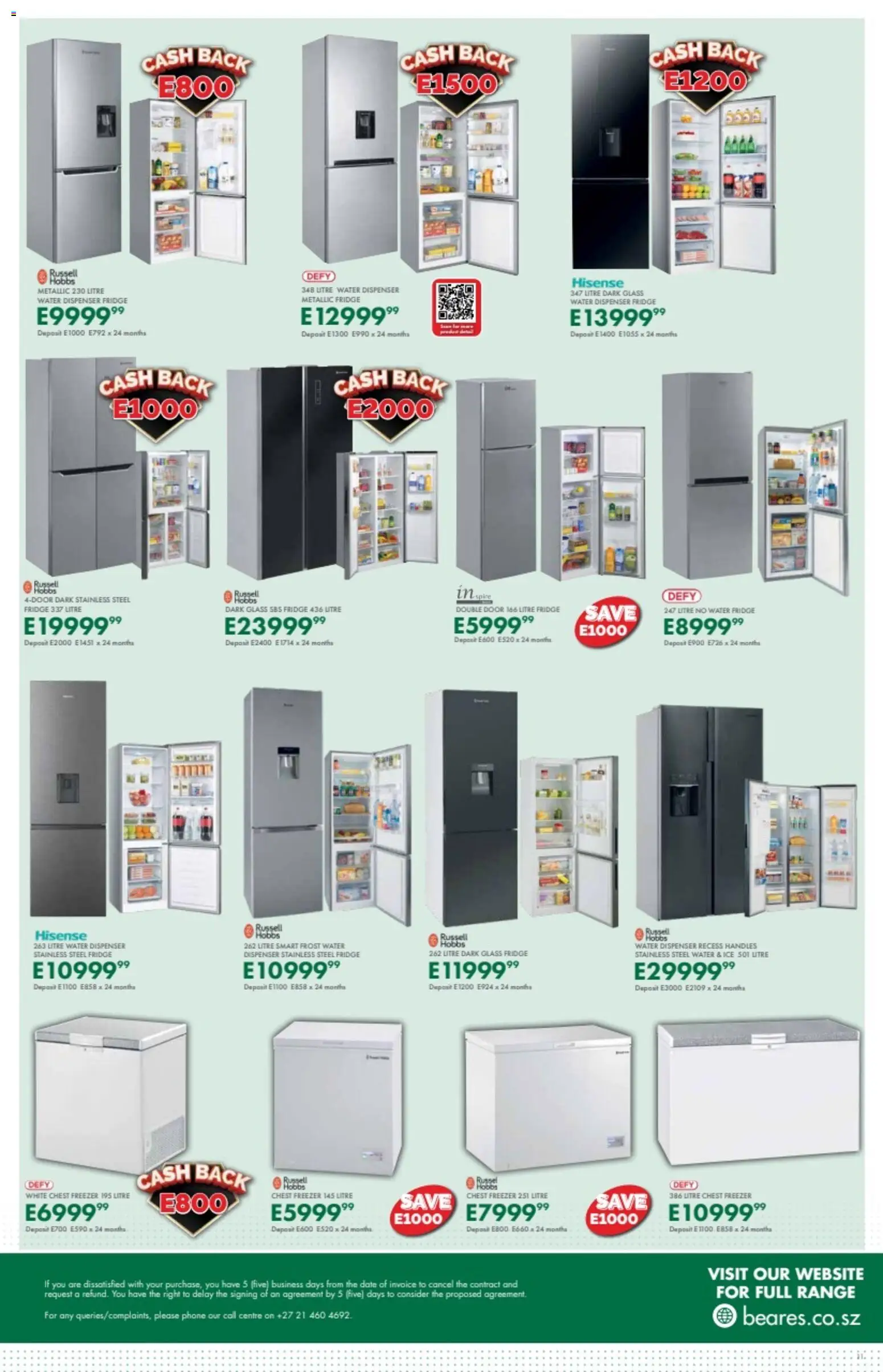 New Beares catalogue – valid from 11.05.2026 | Page: 11 | Products: Phone, Fridge, Chest freezer, Water