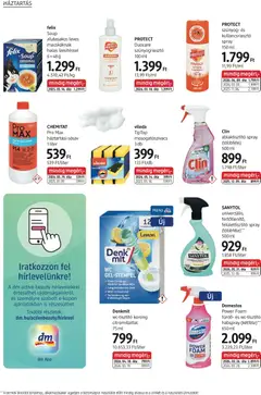 Denkmit wc-tisztító korong citromillattal 75 ml, WC cleaning disc with lemon scent, 75 ml. - amely érvényes a következő dátumtól: 04.06.2026 | Oldal: 22 | Termékek: Kullancsriasztó, WC, Vileda