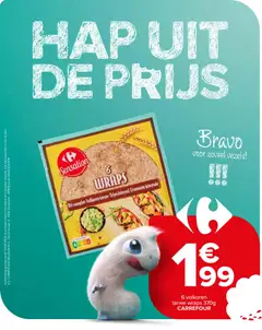 6 volkoren tarwe wraps 370g, 6 volkoren tarwe wraps 370g - Voorbeeld van een folder van Carrefour, geldig van 24/08/2026 | Pagina: 30 | Producten: Tarwe