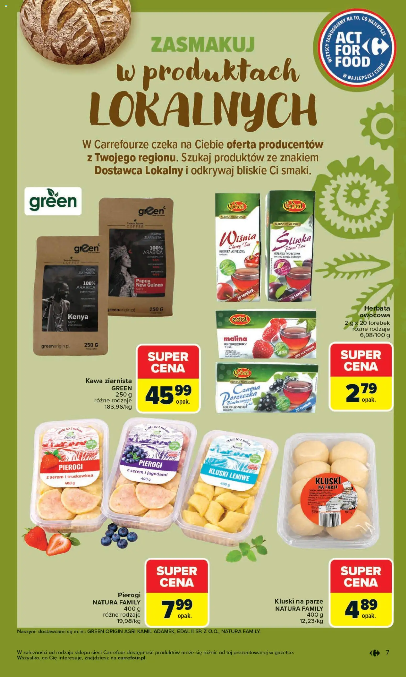 Carrefour gazetka - Zmieniliśmy Się Dla Ciebie od 25.05.2026 | Strona: 7 | Produkty: Malina, Kawa ziarnista, Kluski leniwe, Herbata
