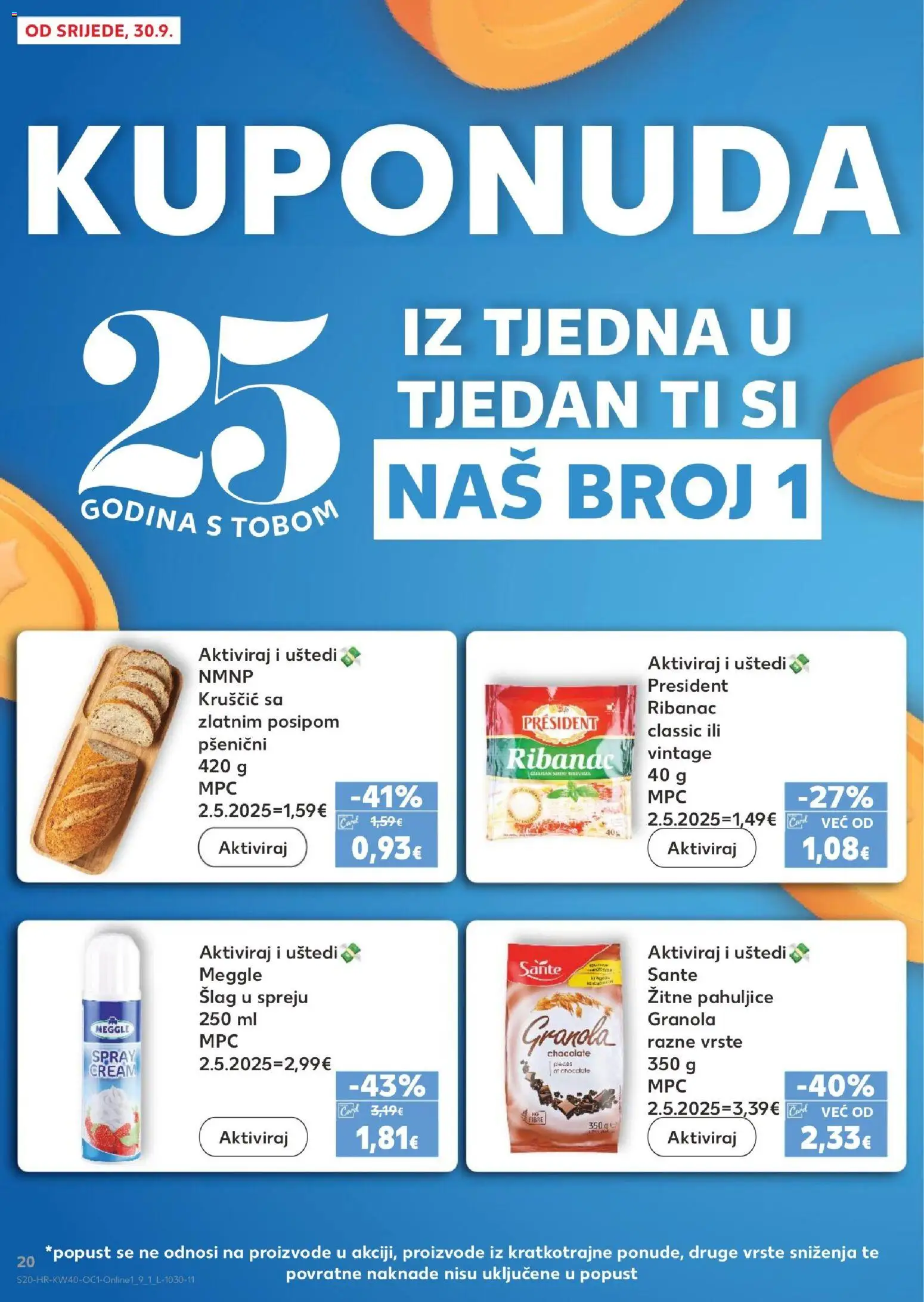 Kaufland katalog | vrijedi od 30.09.2026 | Stranica: 20 | Proizvodi: Šlag u spreju, Pahuljice, Šlag