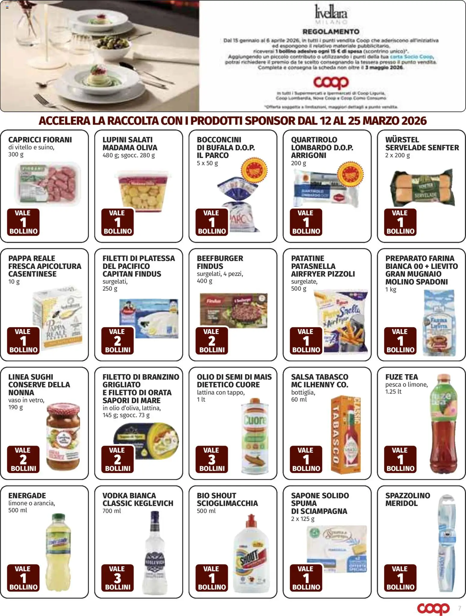 Volantino COOP del 12.03.2026 | Pagina: 7 | Prodotti: Sapone, Orata, Limone, Farina