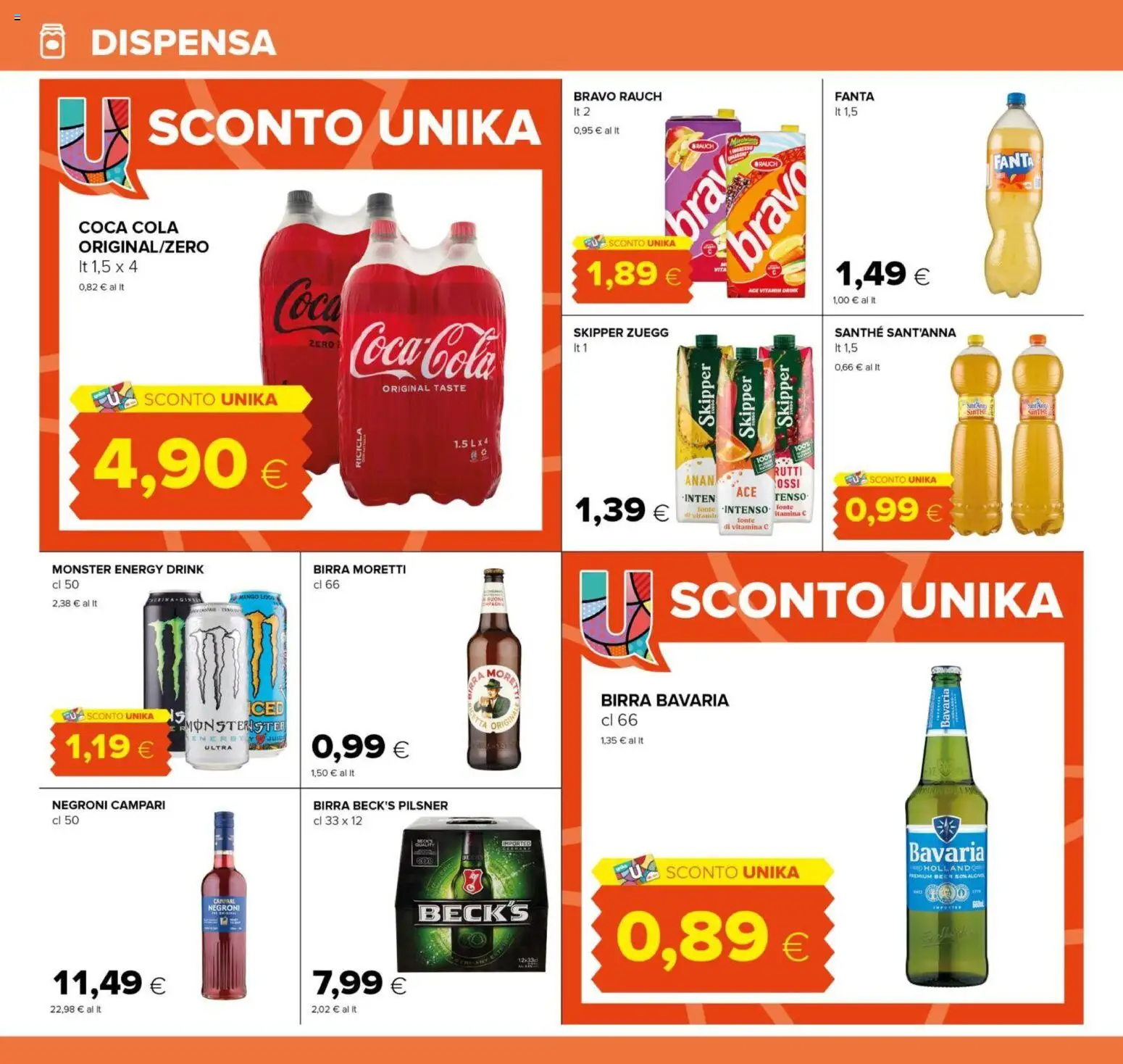 Volantino Oasi del 21/08/2026 | Pagina: 24 | Prodotti: Campari, Birra, Birra Moretti, Fanta