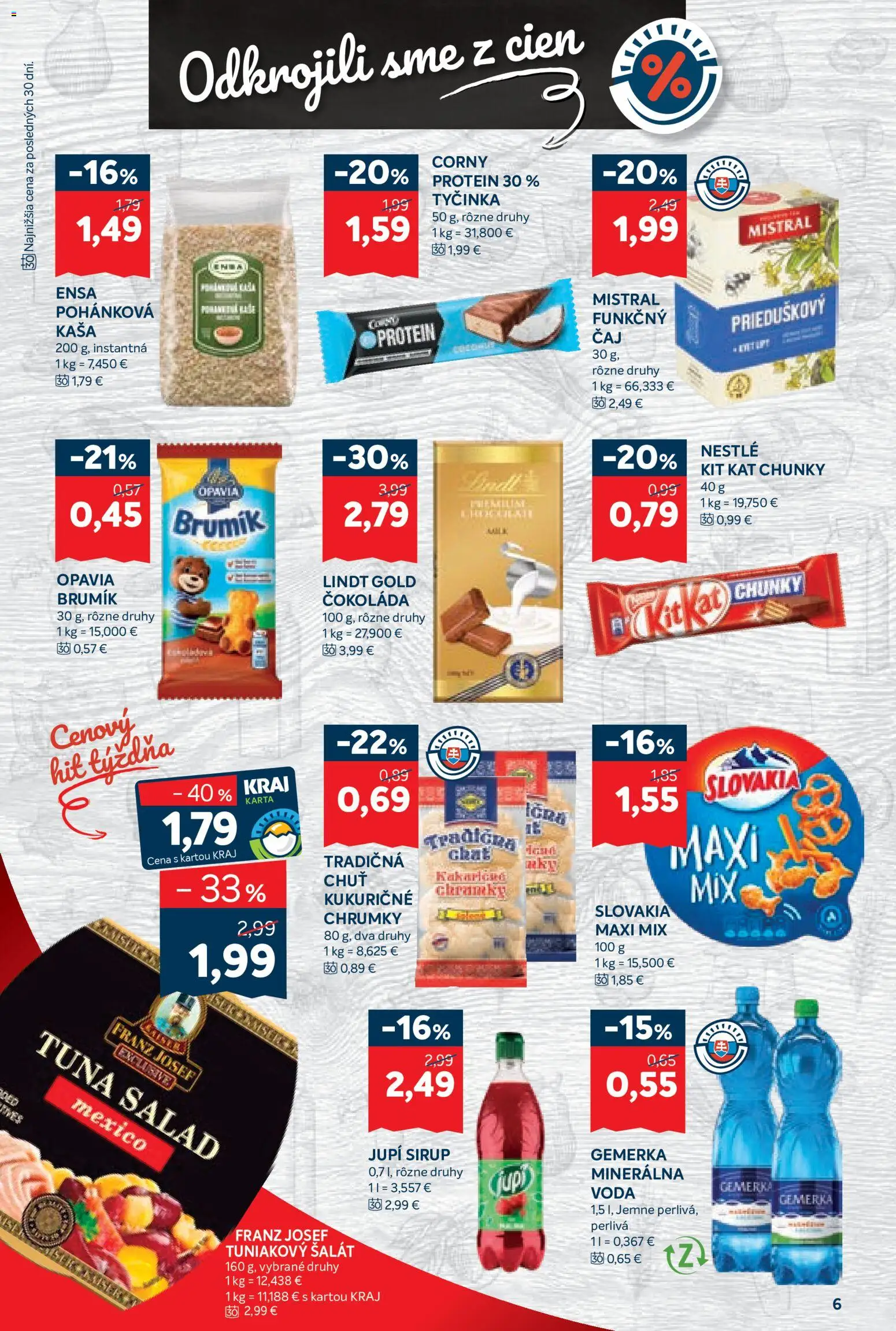 Nové Kraj akcie – leták je platný od 03.09.2026 | Strana: 10 | Produkty: Lindt, Sirup, Čokoláda, Gemerka