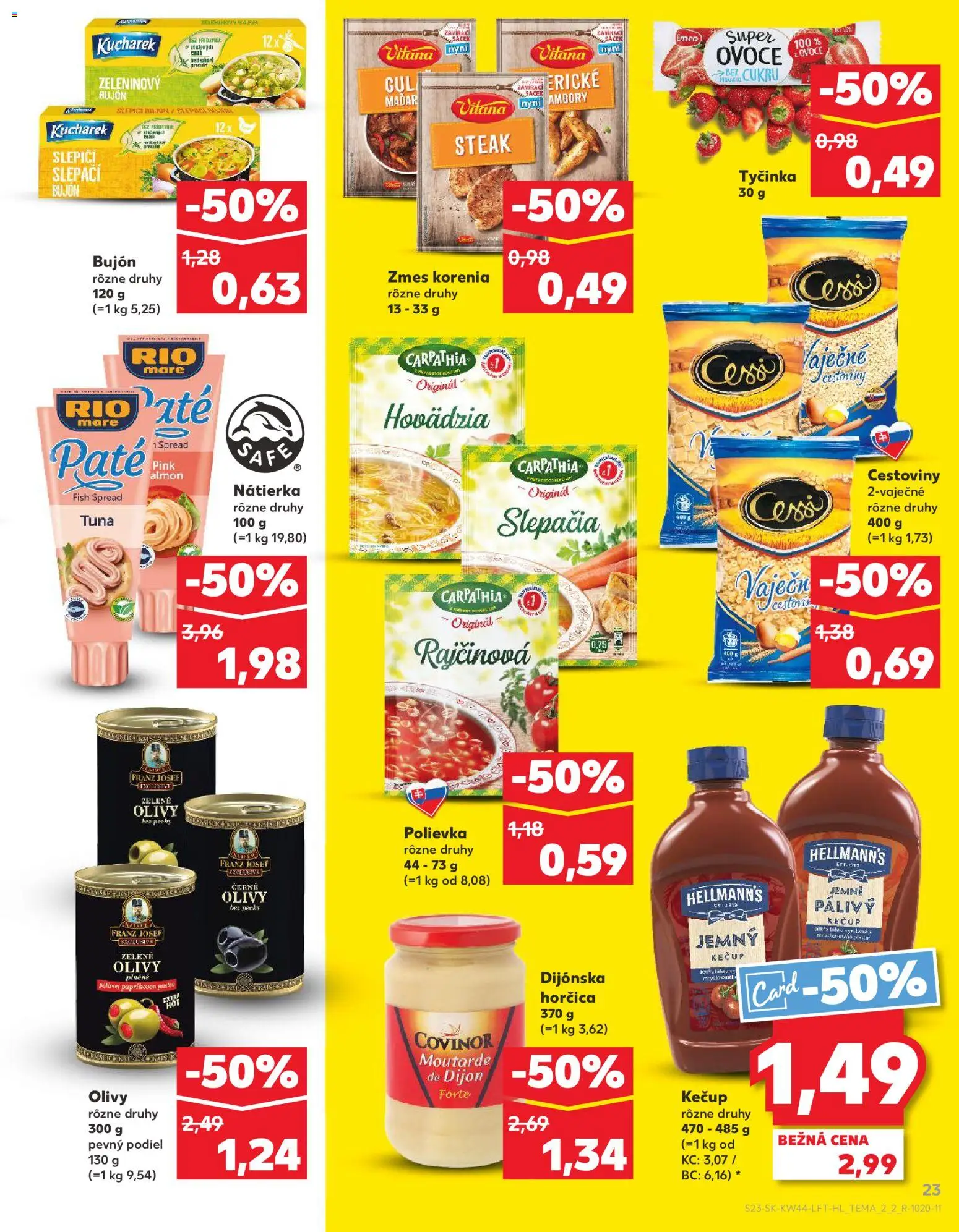 Nové Kaufland akcie – leták je platný od 30.10.2025 | Strana: 23 | Produkty: Bujón, Cestoviny, Rio Mare, Olivy