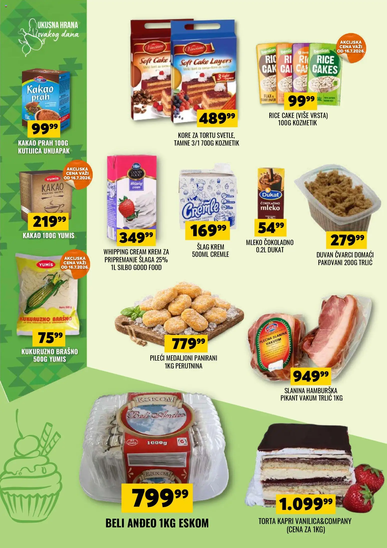 Tekijanka katalog - važi od 15.07.2026 | Strana: 8 | Proizvode: Čokoladno mleko, Kore za tortu, Šlag krem, Slanina