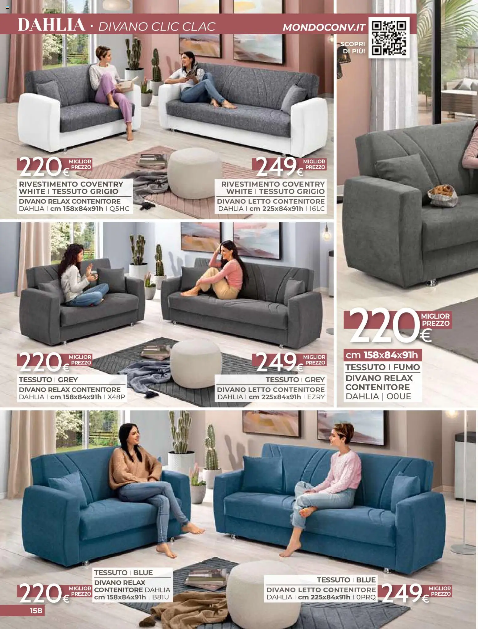 Volantino Mondo Convenienza del 01/09/2026 | Pagina: 160 | Prodotti: Letto contenitore, Contenitore, Letto, Divano