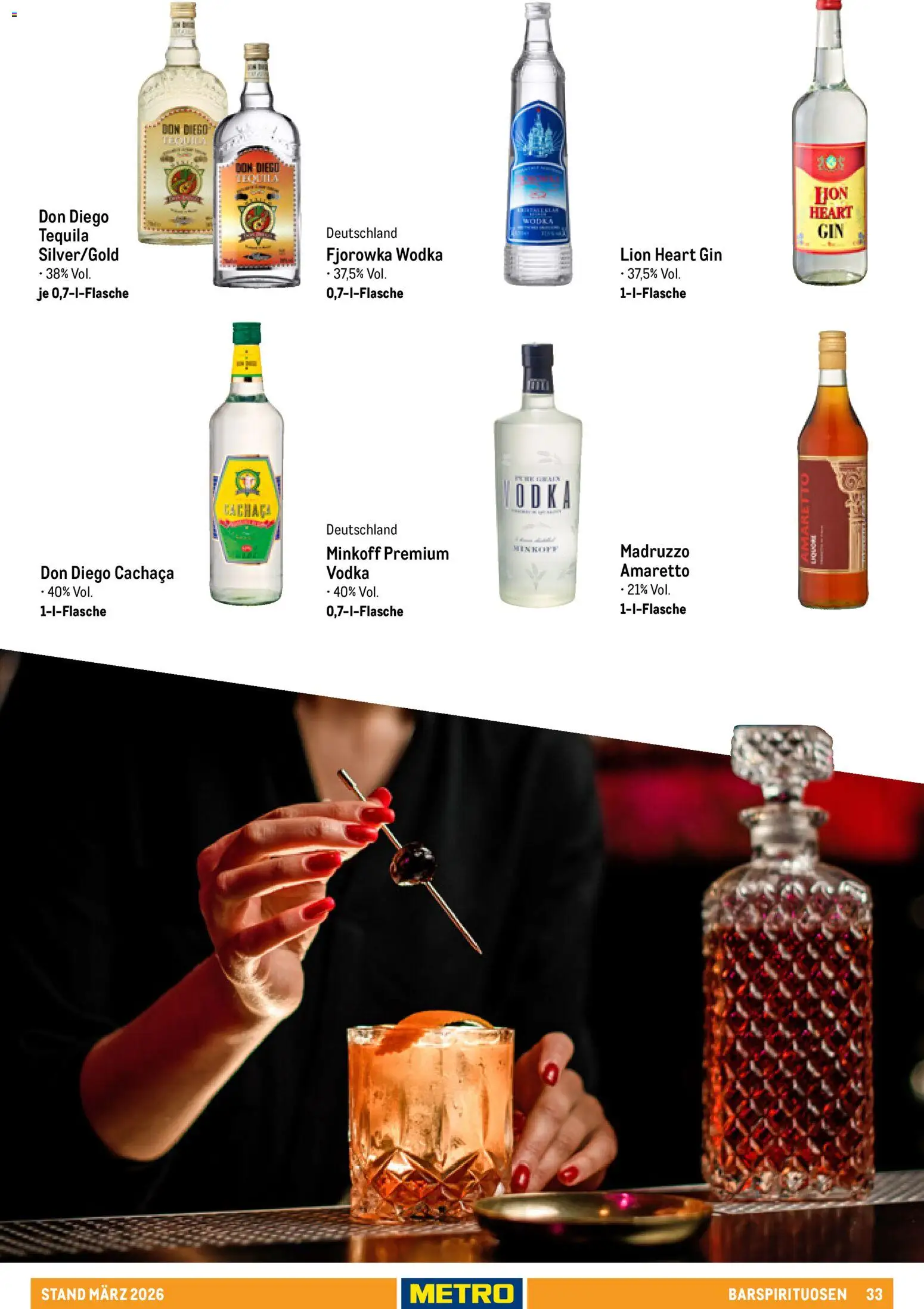Metro Hauswein-Katalog – gültig ab 03.03.2026 | Seite: 33 | Produkte: Tequila, Vodka, Gin, Wodka