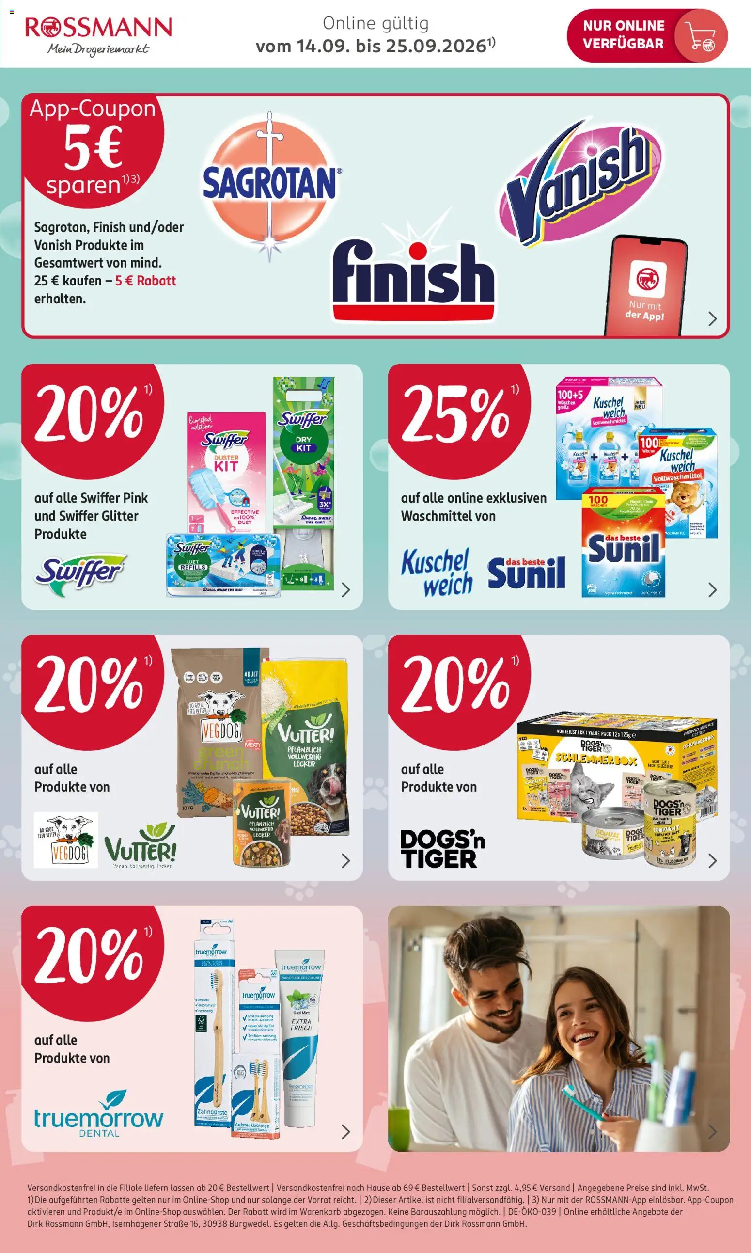 Rossmann Onlineprospekt – gültig ab 14.09.2026 | Seite: 3 | Produkte: Finish, Waschmittel, Swiffer, Ente